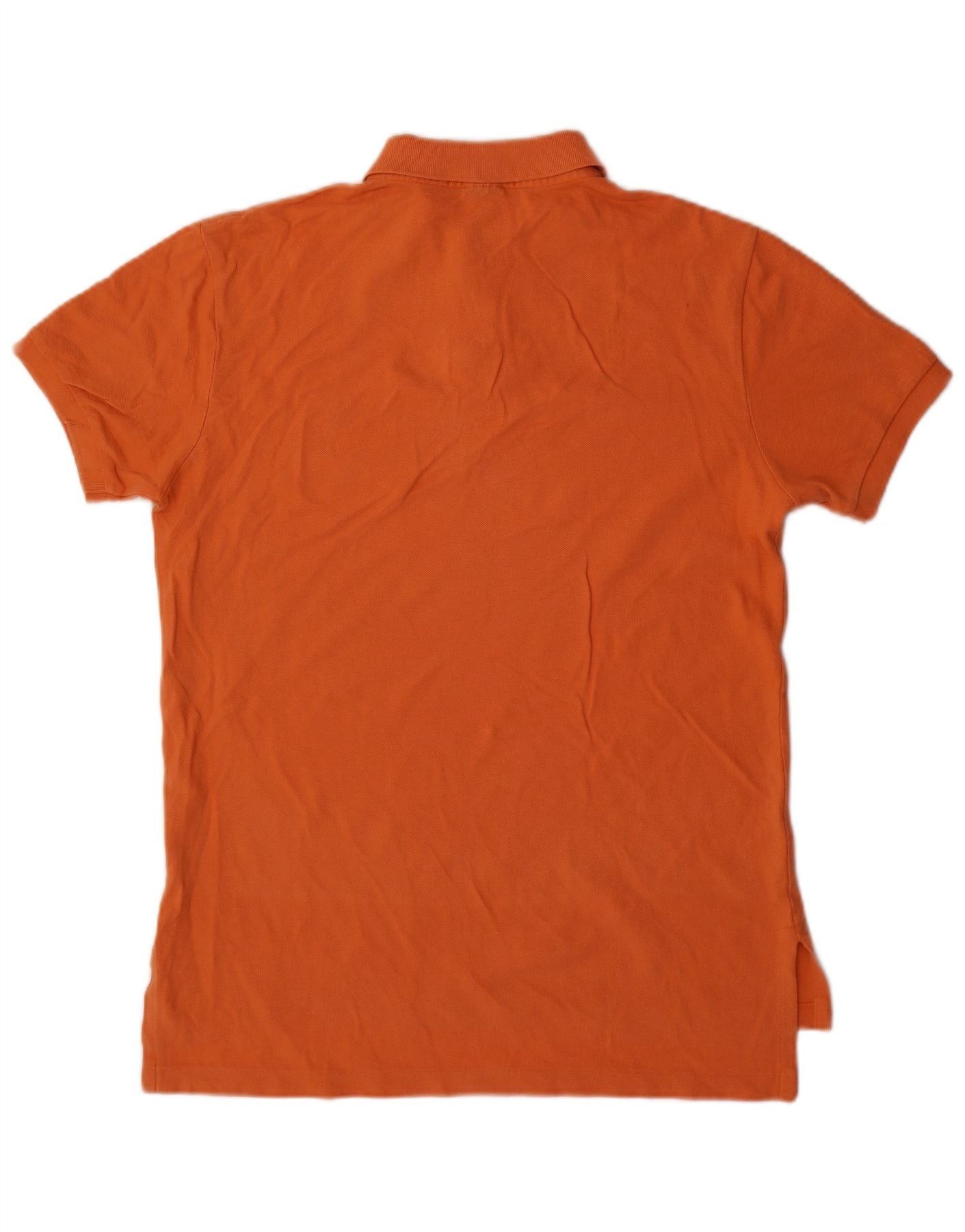 Polo Ralph Lauren Mens Custom Fit Polo Shirt Medium Orange Cotton Size US M / EU 48-50 / 2 - 2 Thumbnail