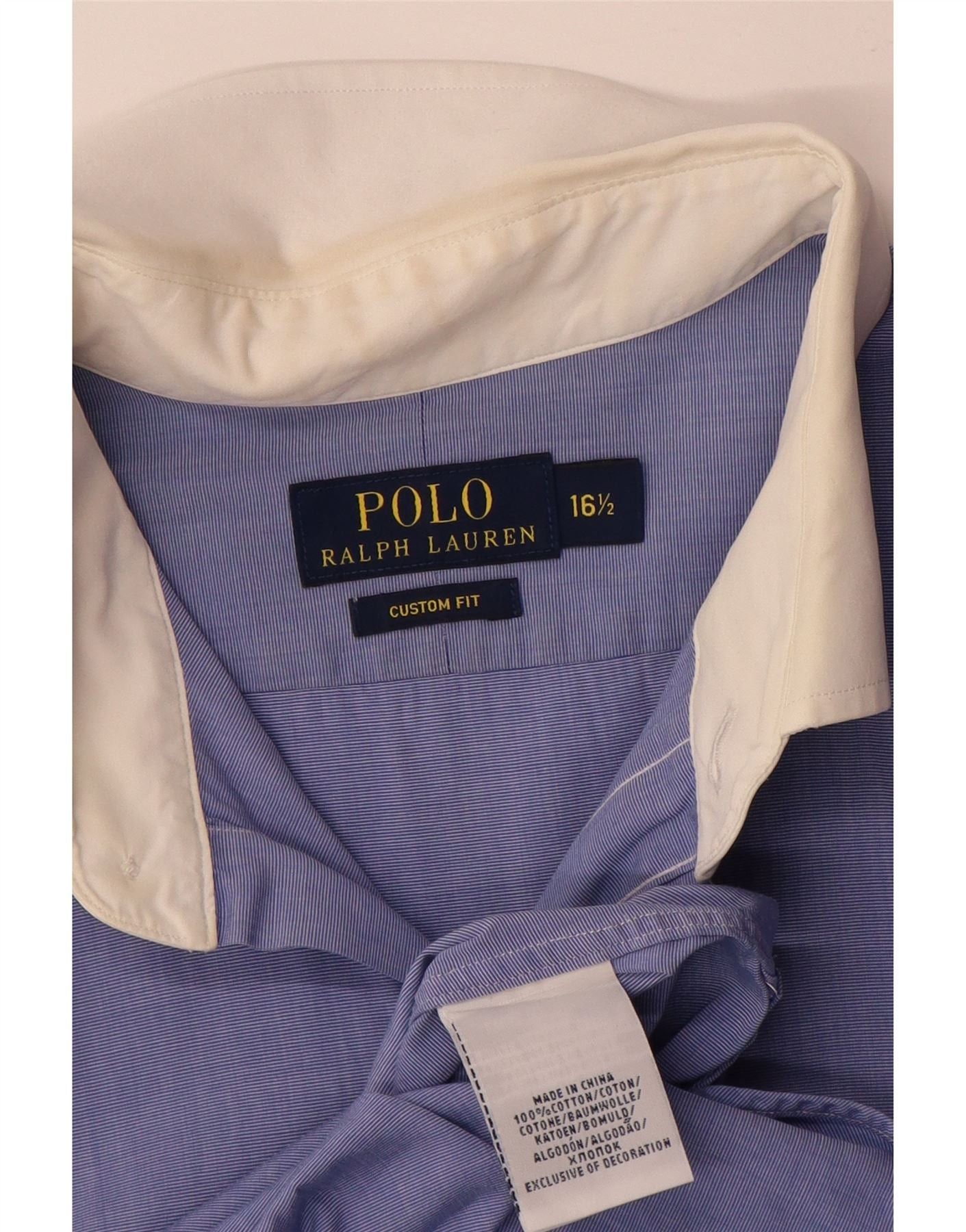 Polo Ralph Lauren Mens Formal Shirt 16 1/2 Large Blue Colourblock Size US M / EU 48-50 / 2 - 4 Thumbnail