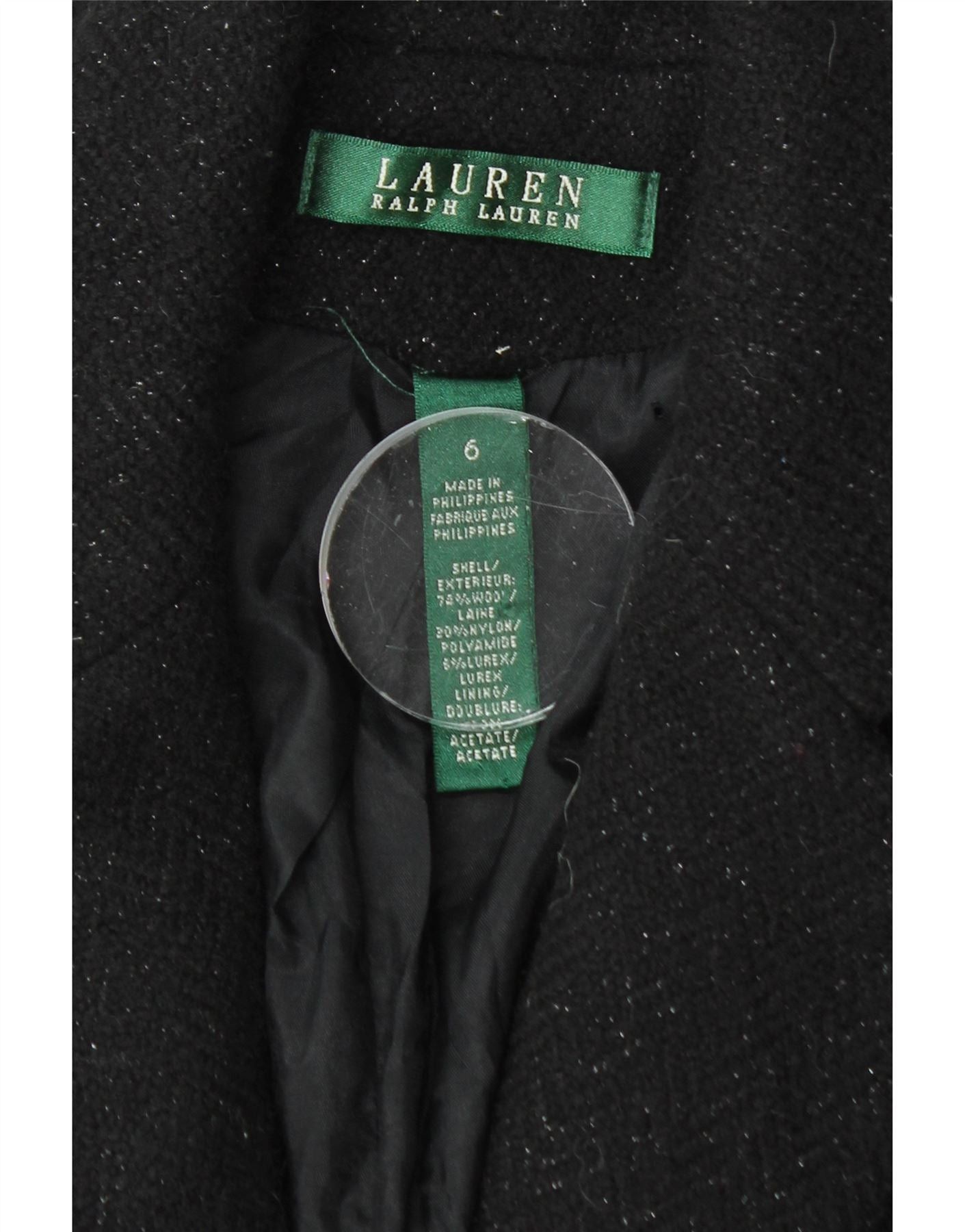 Ralph Lauren Womens 1 Button 3/4 Sleeve Blazer Jacket US 6 Medium Black Size S / US 4 / IT 40 - 4 Thumbnail