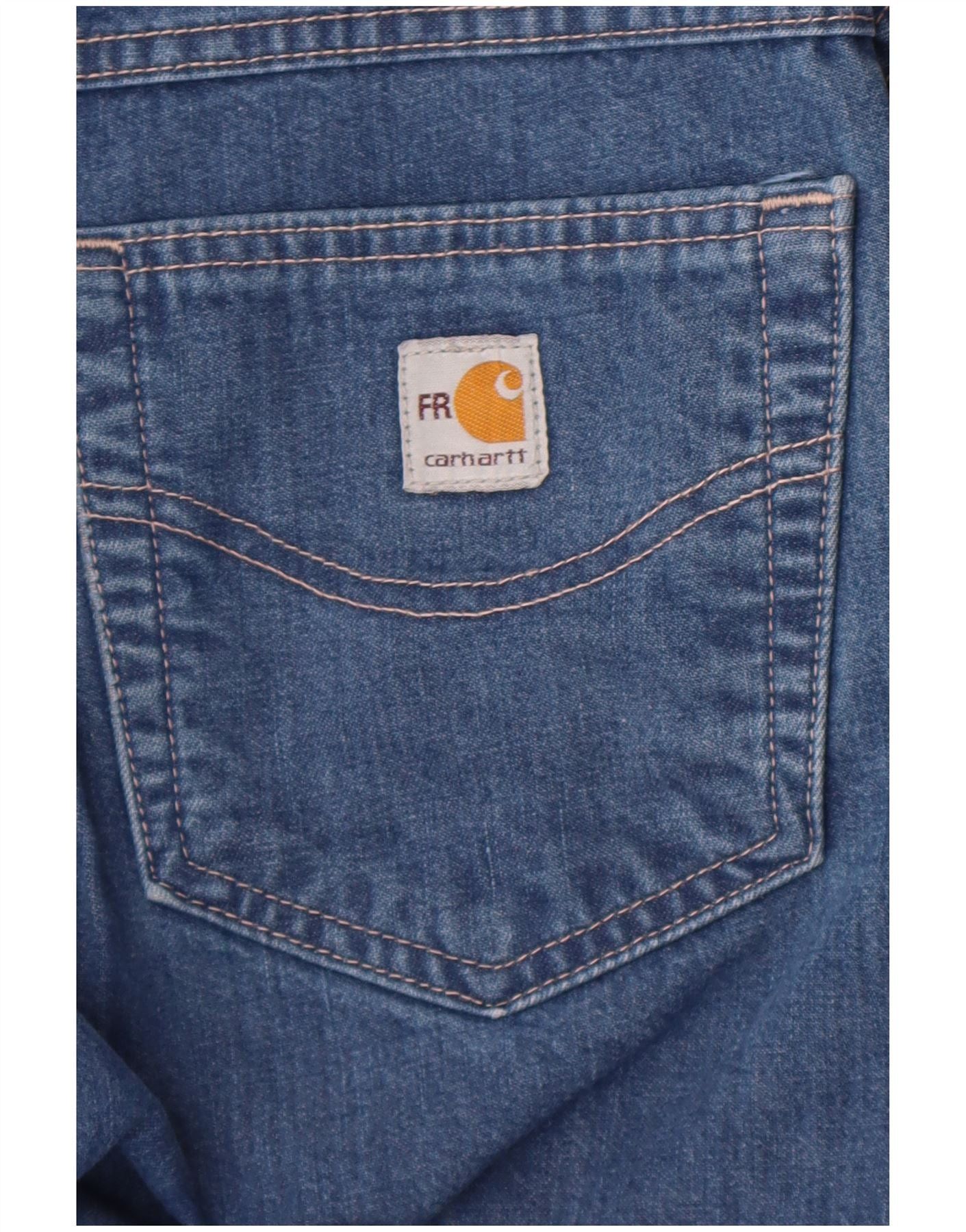 Carhartt Mens Cropped Jeans W42 L26 Blue Size US 34 / EU 50 - 3 Thumbnail