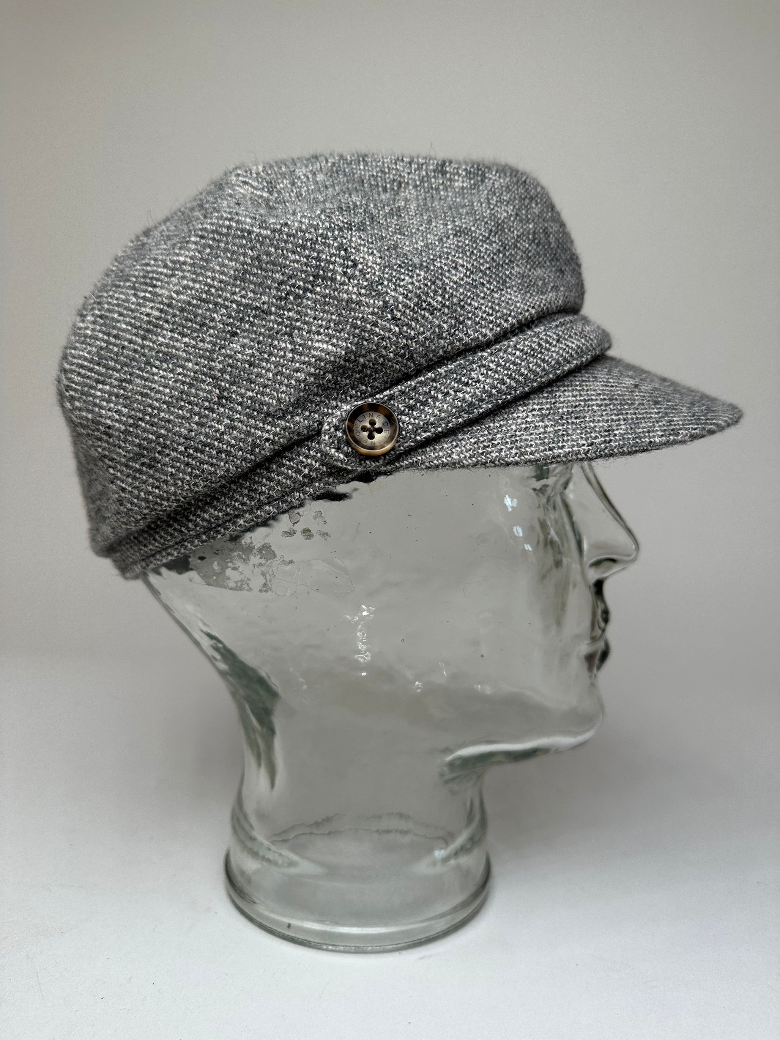 Celine Vintage Wool Hat Grey Black Size ONE SIZE - 10 Thumbnail