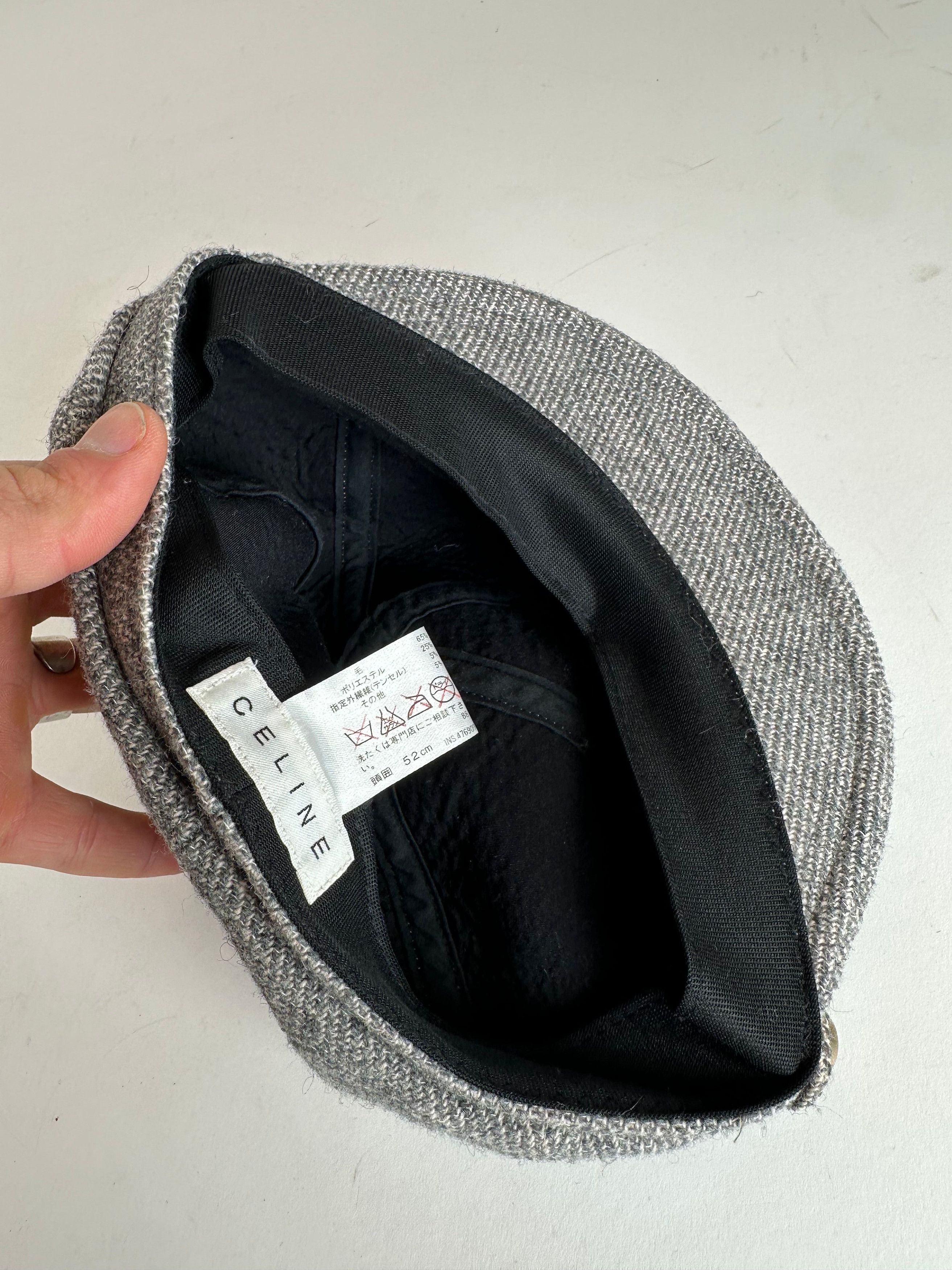 Celine Vintage Wool Hat Grey Black Size ONE SIZE - 5 Thumbnail