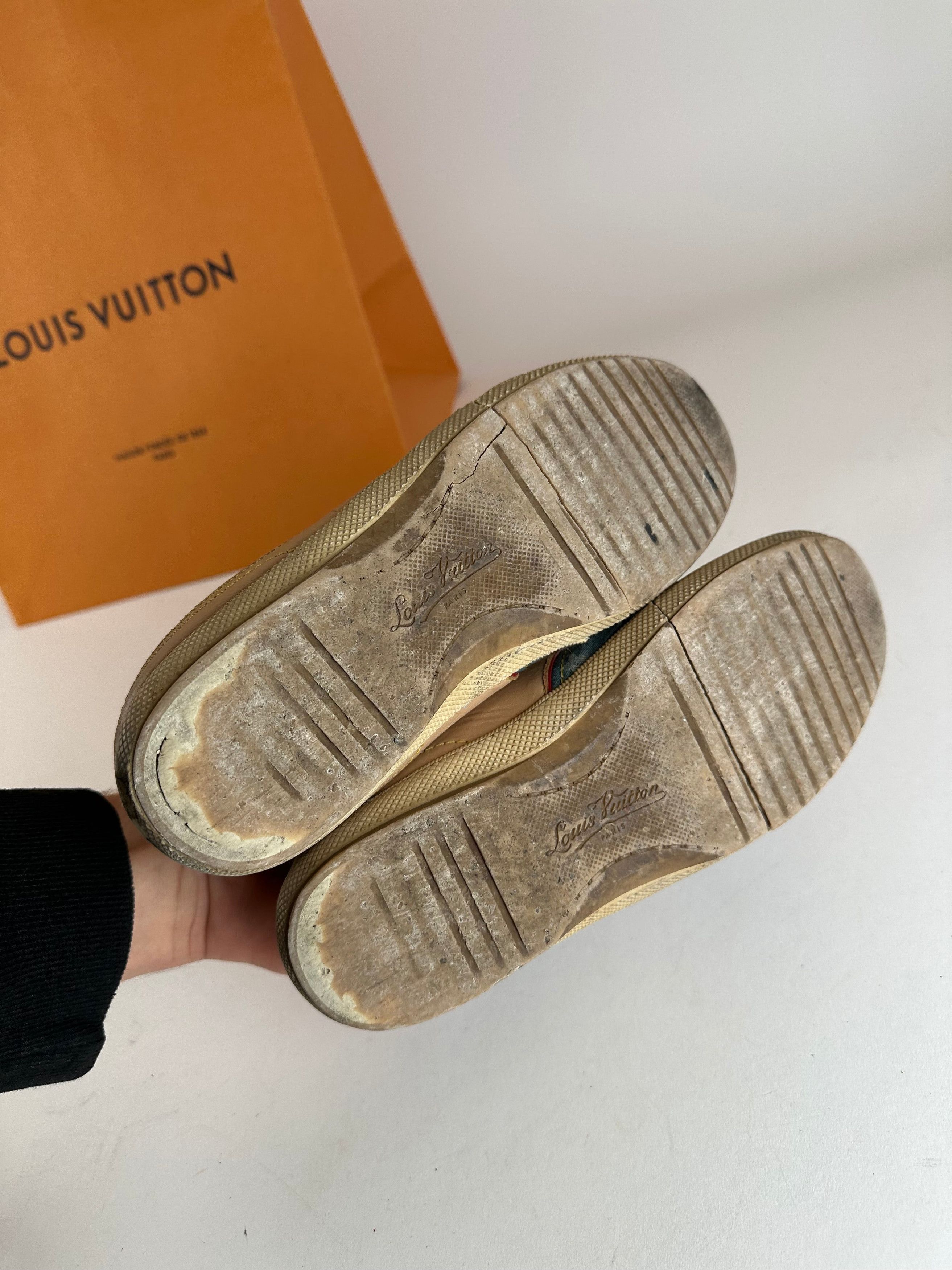 Louis Vuitton Vintage Monogram Denim Leather Sneaker Blue EU36 Size US 5 / IT 35 - 8 Thumbnail