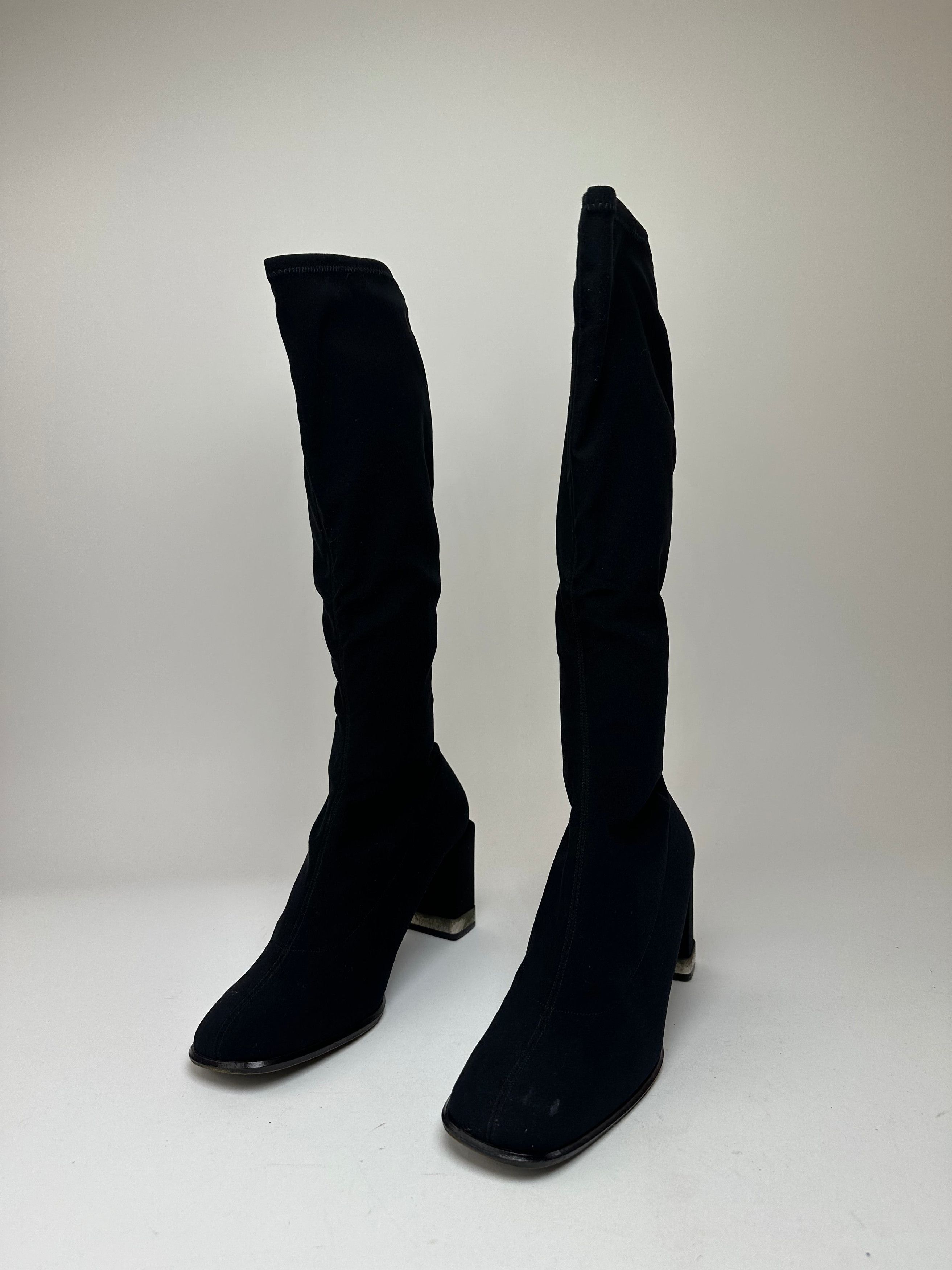Fendi Vintage Synthetic Heeled Boots Black EU37 Size US 6.5 / IT 36.5 - 2 Thumbnail