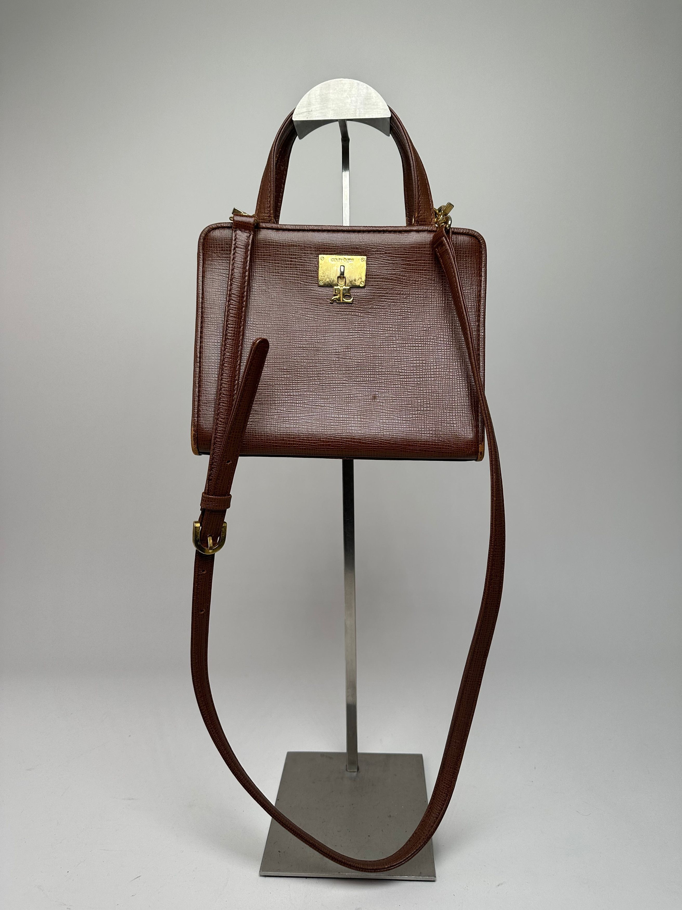 Courreges Vintage 2Way Leather Bag Brown Size ONE SIZE - 12 Thumbnail