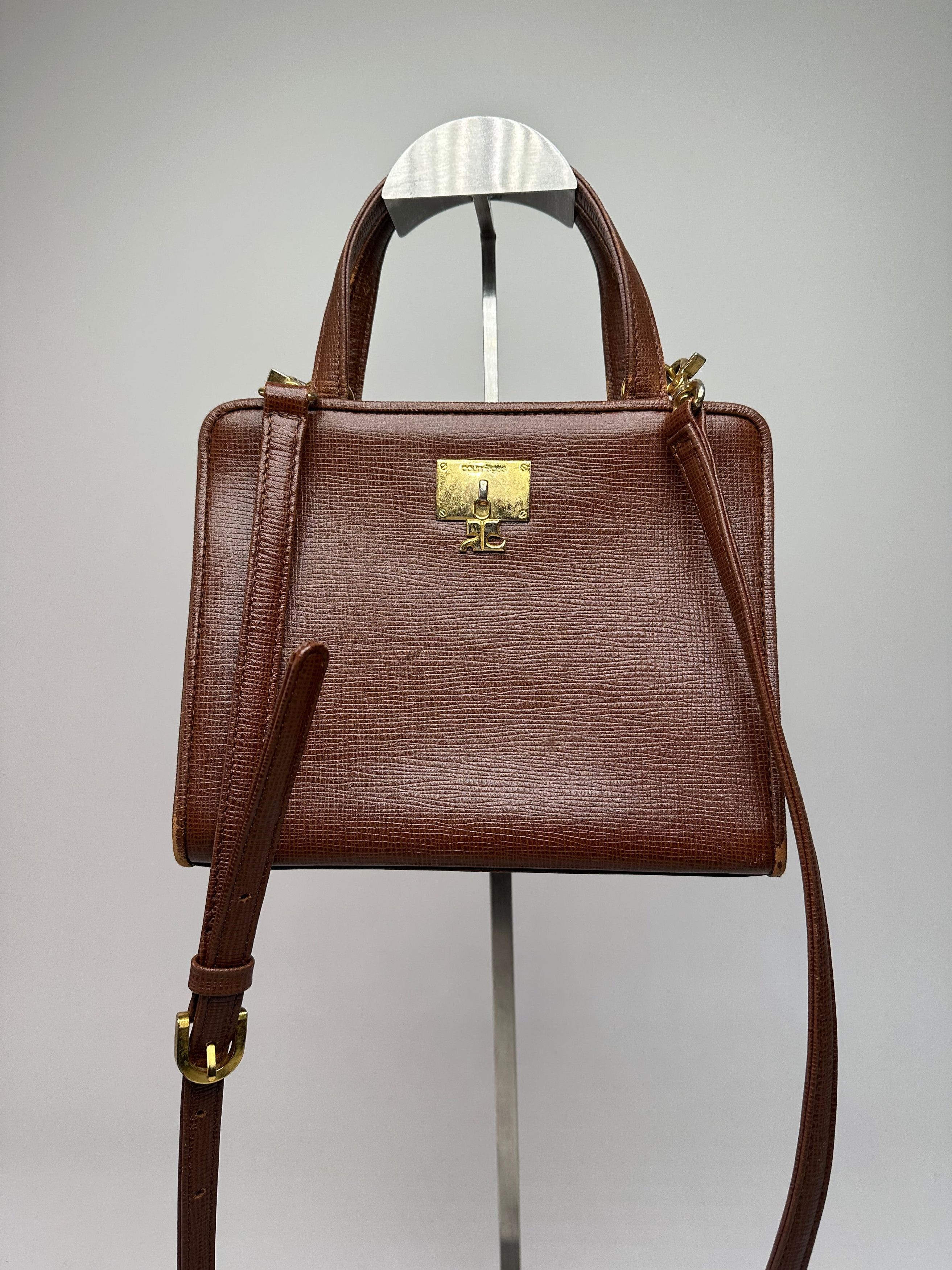 Courreges Vintage 2Way Leather Bag Brown Size ONE SIZE - 4 Thumbnail