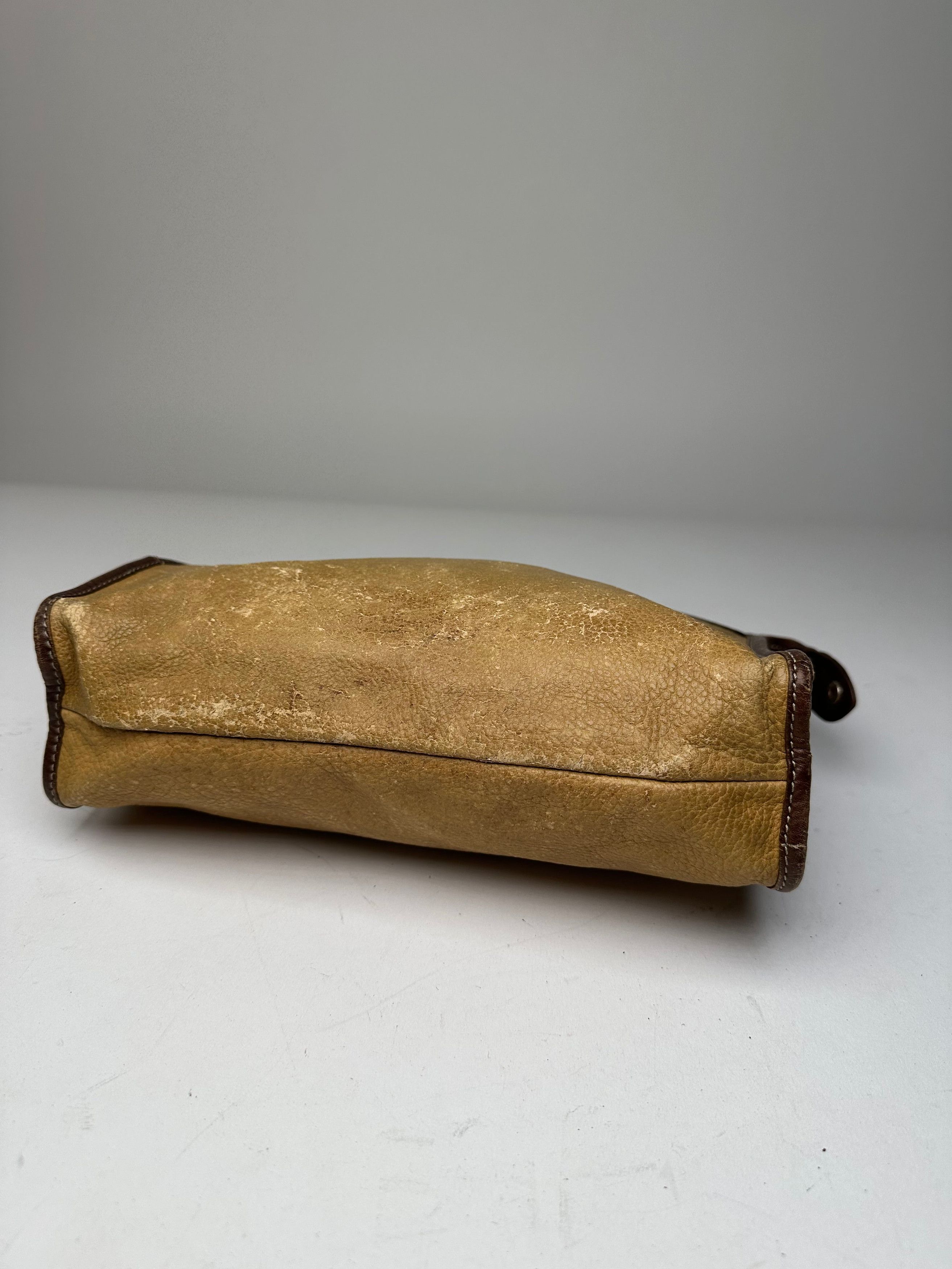 Loewe Vintage Camel Leather Suede Anagram Clutch Size ONE SIZE - 7 Thumbnail