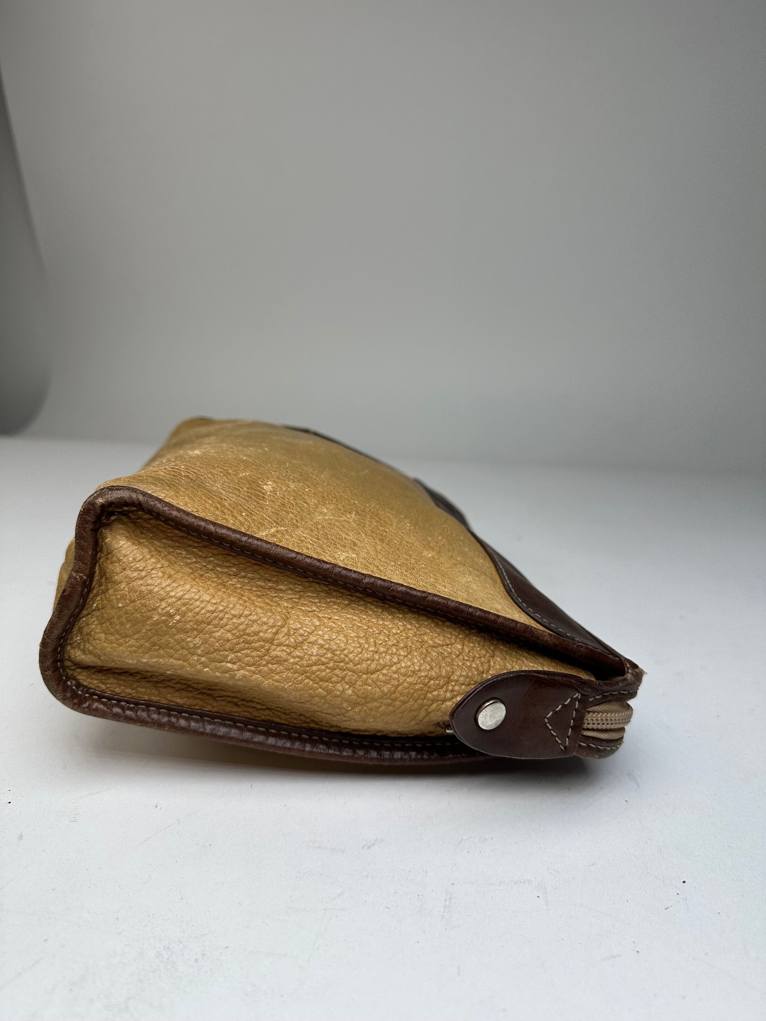 Loewe Vintage Camel Leather Suede Anagram Clutch Size ONE SIZE - 8 Thumbnail