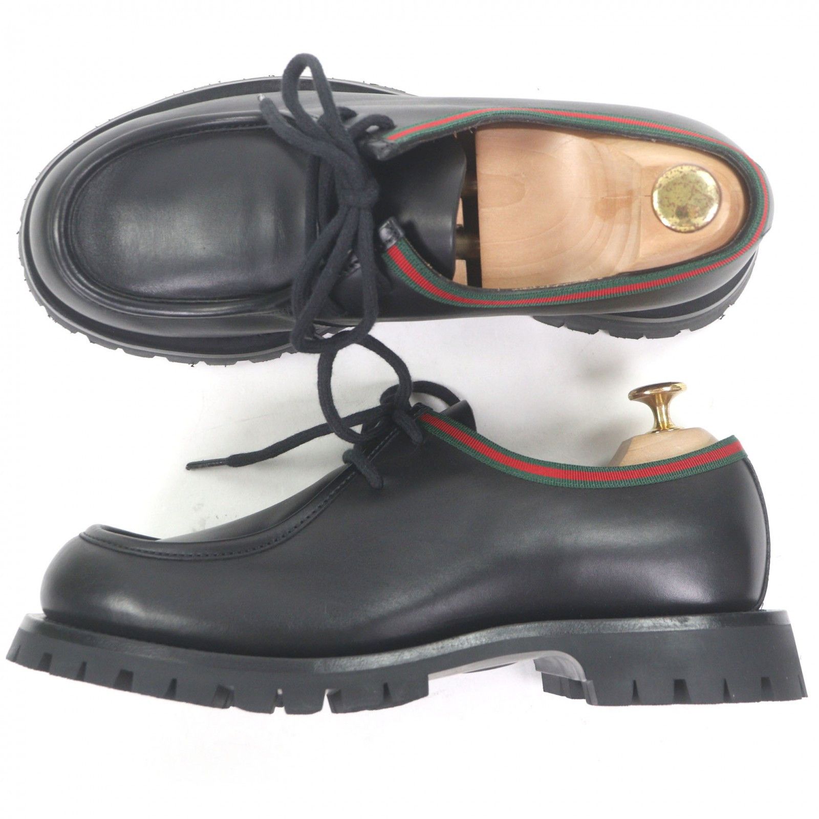 Gucci Gucci Gucci Web stripe Tyrolean leather derby shoes Leather Shoes 643721 DUTY FREE for USA Size ONE SIZE - 4 Thumbnail