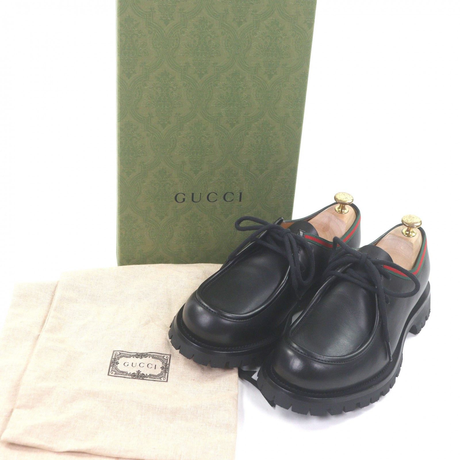 Gucci Gucci Gucci Web stripe Tyrolean leather derby shoes Leather Shoes 643721 DUTY FREE for USA Size ONE SIZE - 2 Thumbnail