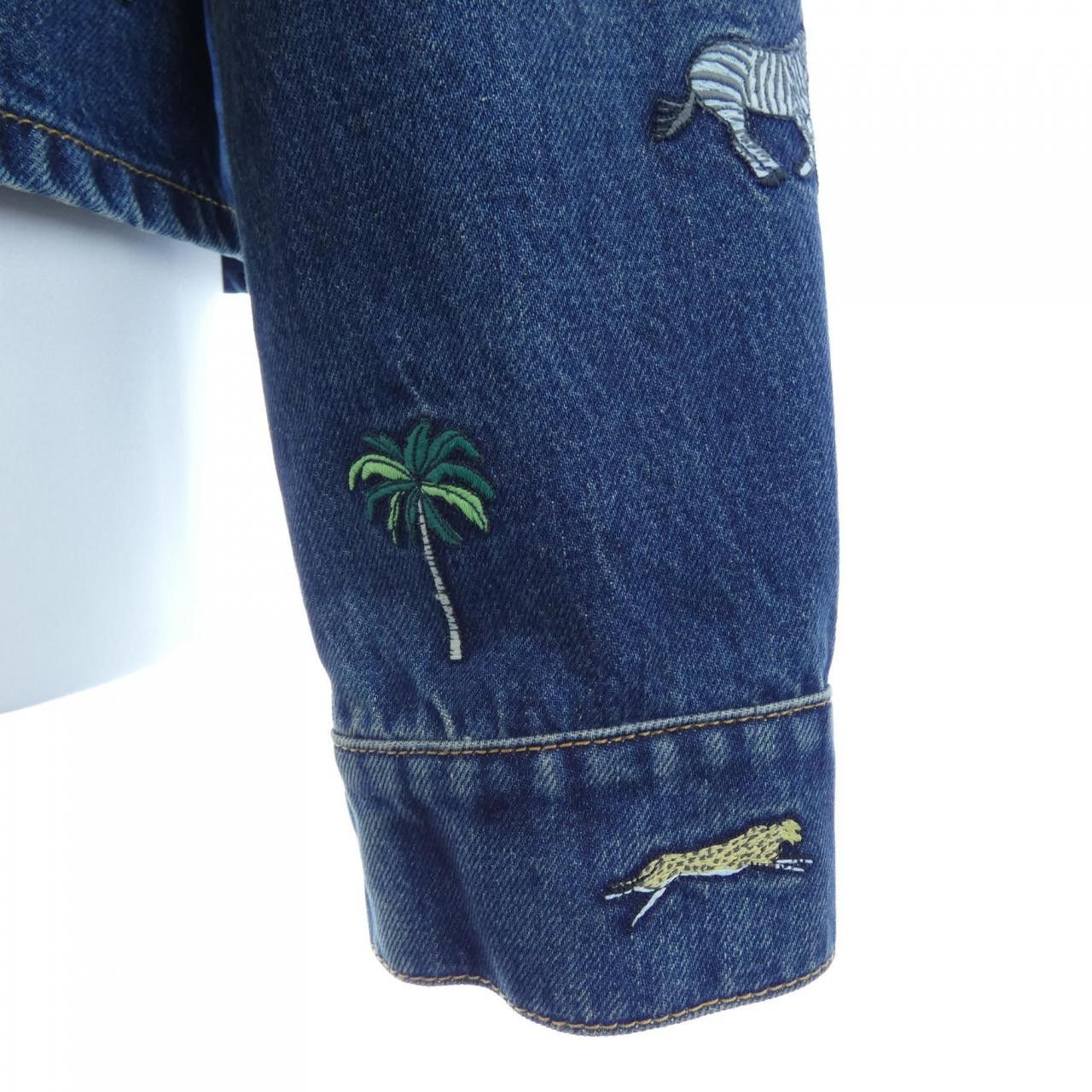Louis Vuitton Louis Vuitton Louis Vuitton The Darjeeling Limited Embroidery Denim Jacket Textile Outerwear HUA92WXY3 DUTY FREE for USA Size ONE SIZE - 6 Thumbnail