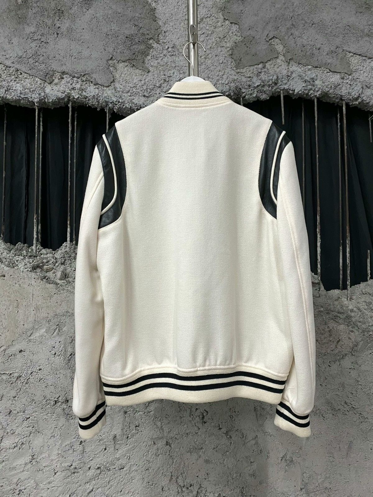 Saint Laurent Paris Saint Laurent White Baseball Jacket Size US M / EU 48-50 / 2 - 2 Thumbnail