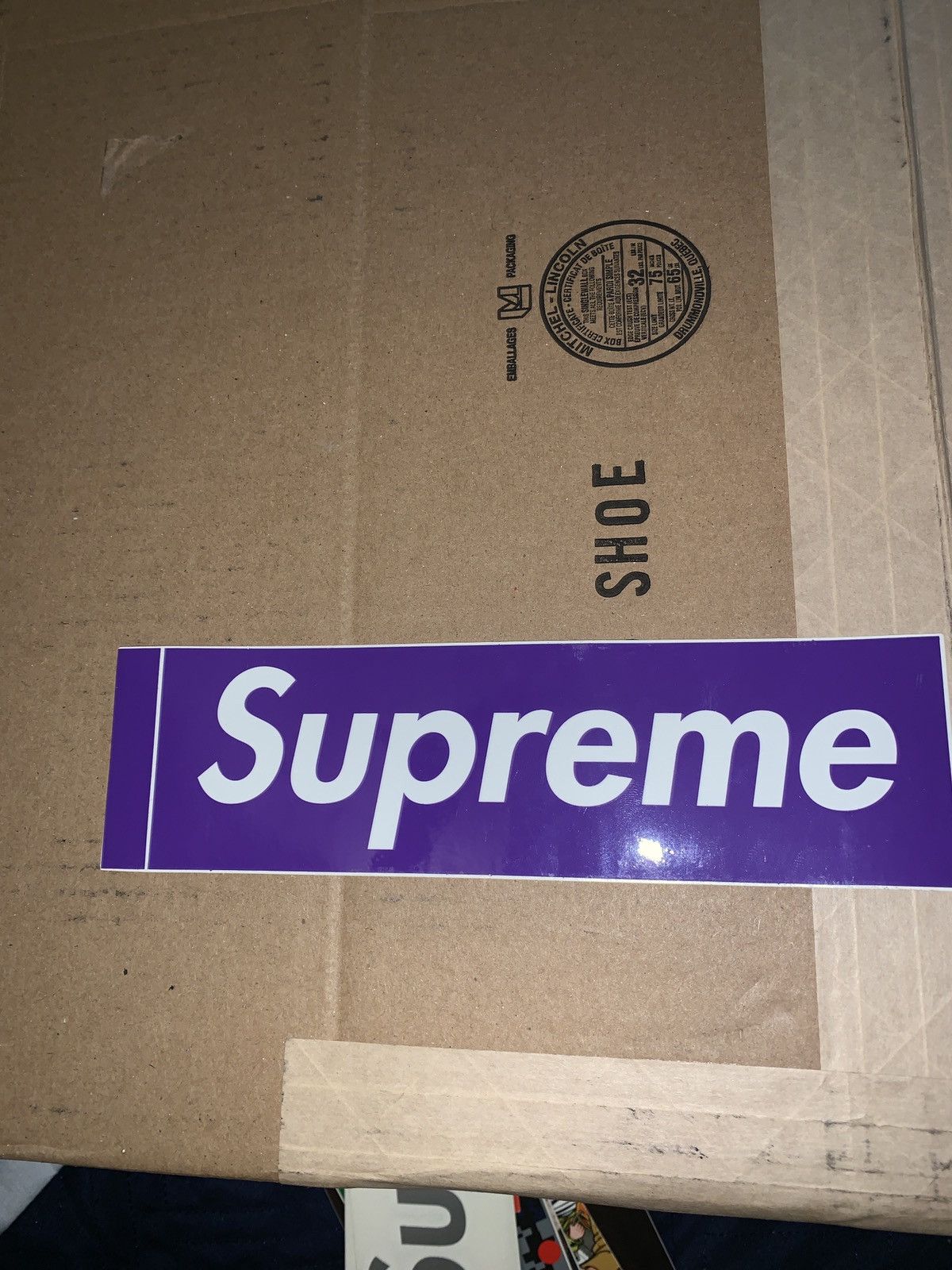 Purple Box Logo Sticker Grailed