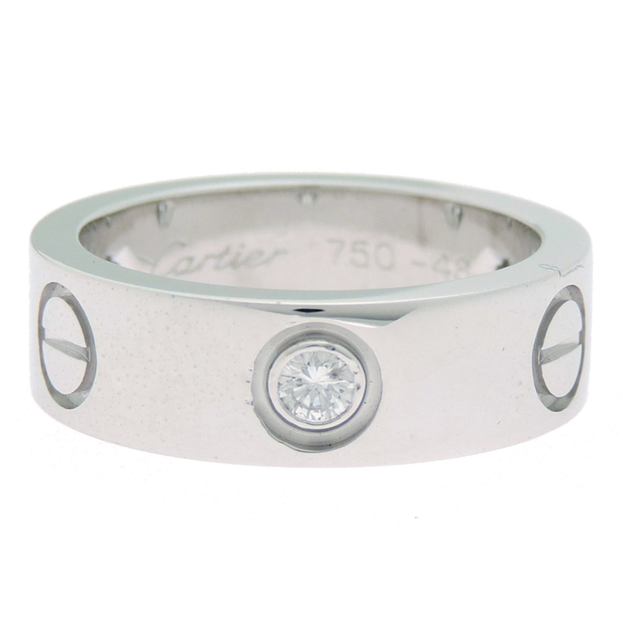Cartier Cartier Love Classic Model 3P Diamond Ring #48 (Women's/Men's) B4032500 750 White Gold Size ONE SIZE - 4 Thumbnail