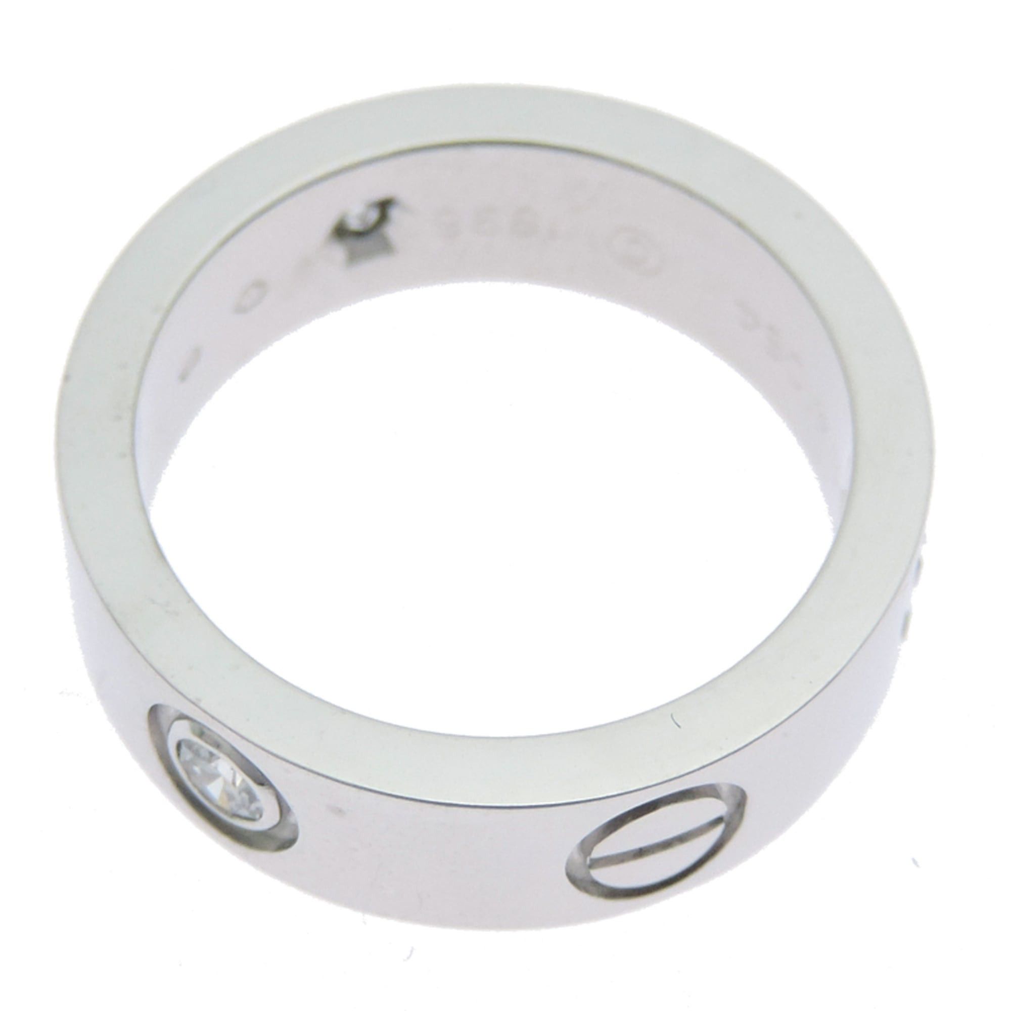 Cartier Cartier Love Classic Model 3P Diamond Ring #48 (Women's/Men's) B4032500 750 White Gold Size ONE SIZE - 3 Thumbnail