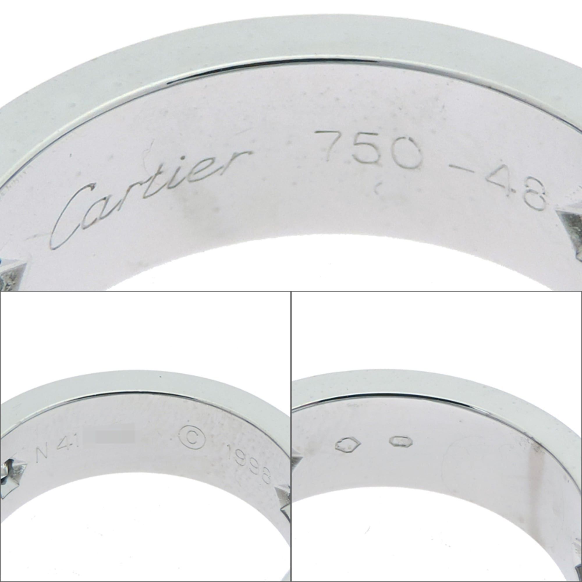 Cartier Cartier Love Classic Model 3P Diamond Ring #48 (Women's/Men's) B4032500 750 White Gold Size ONE SIZE - 5 Thumbnail