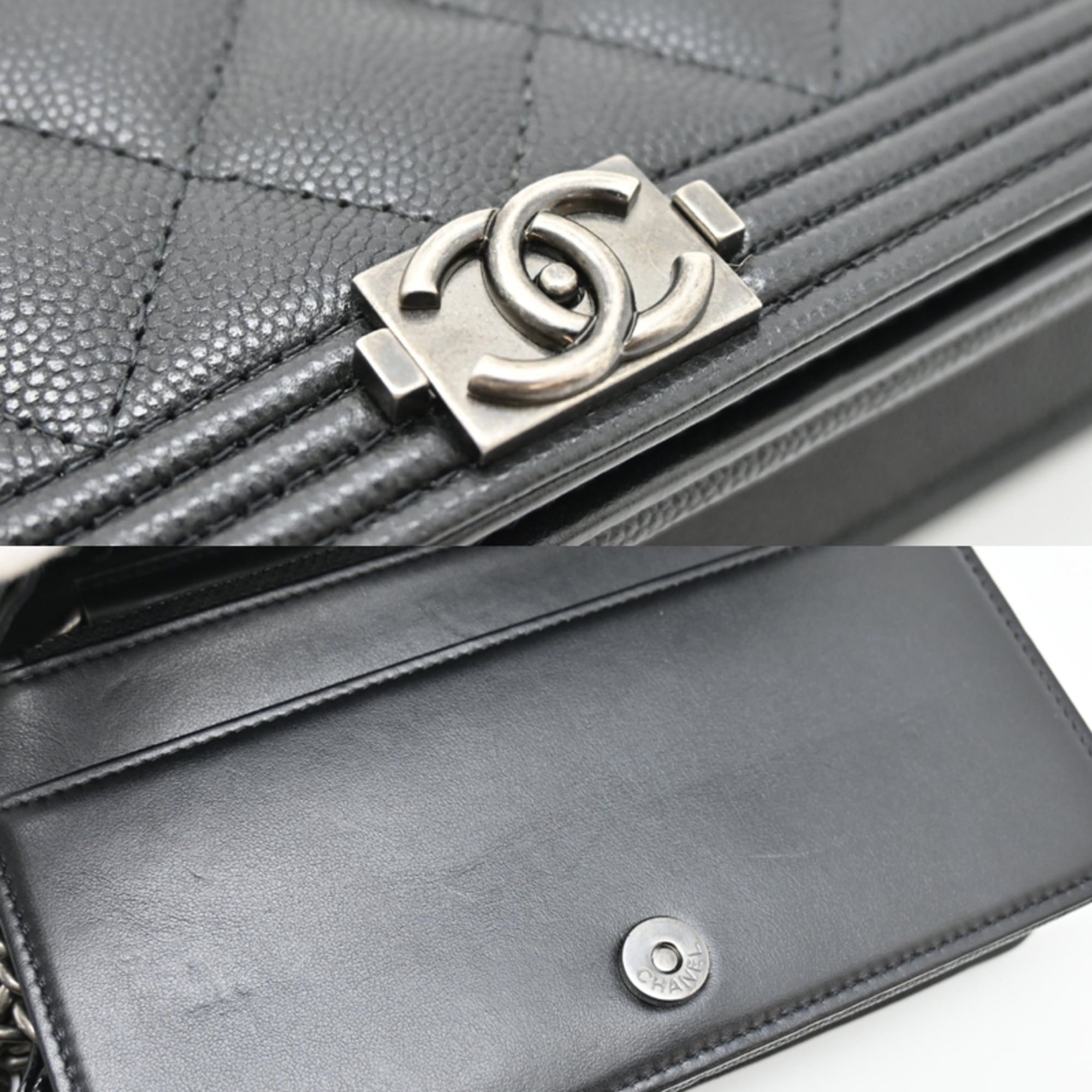 Chanel Chanel Boy Chain Wallet for Women, AP1117, Caviar Leather, Black Size ONE SIZE - 8 Thumbnail