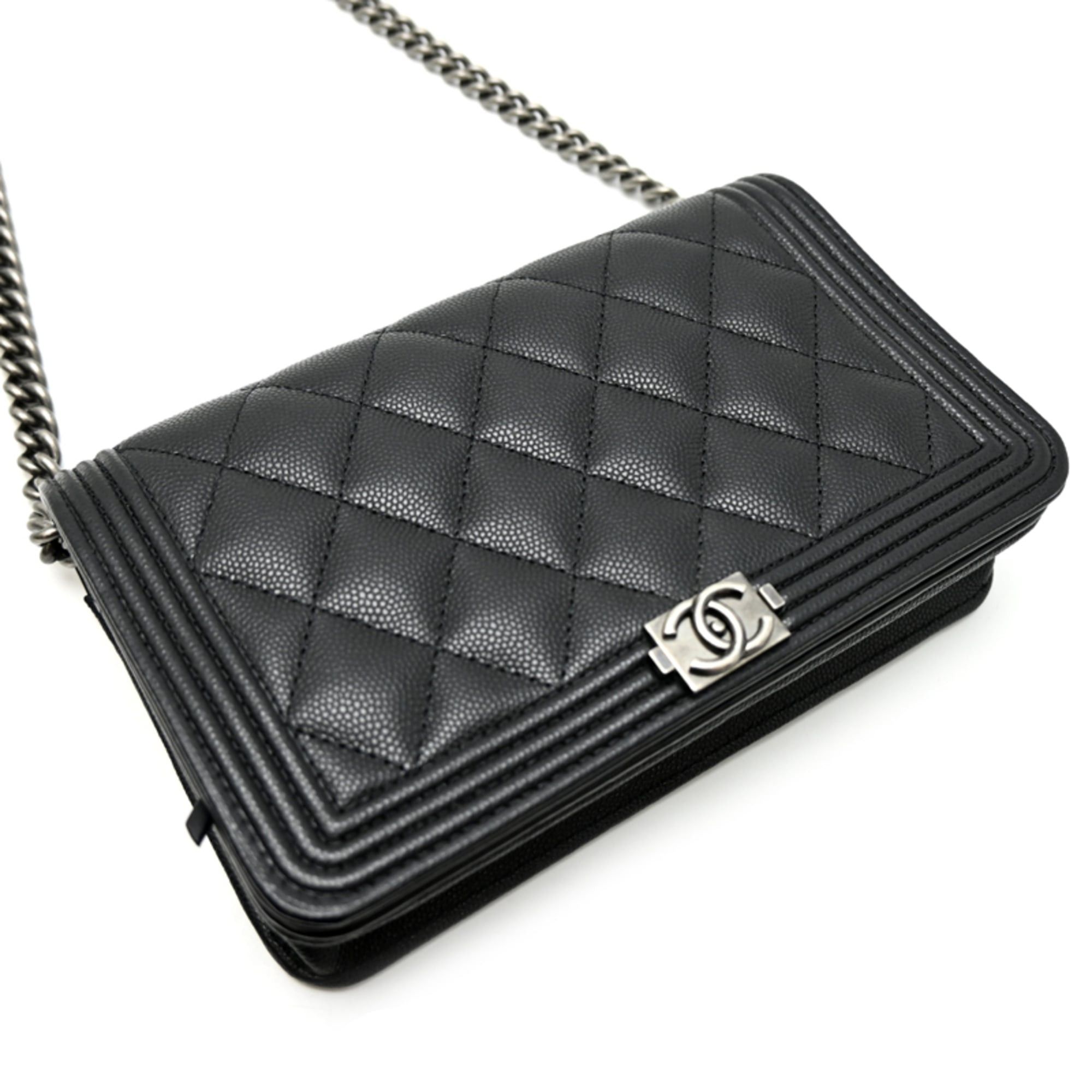Chanel Chanel Boy Chain Wallet for Women, AP1117, Caviar Leather, Black Size ONE SIZE - 3 Thumbnail