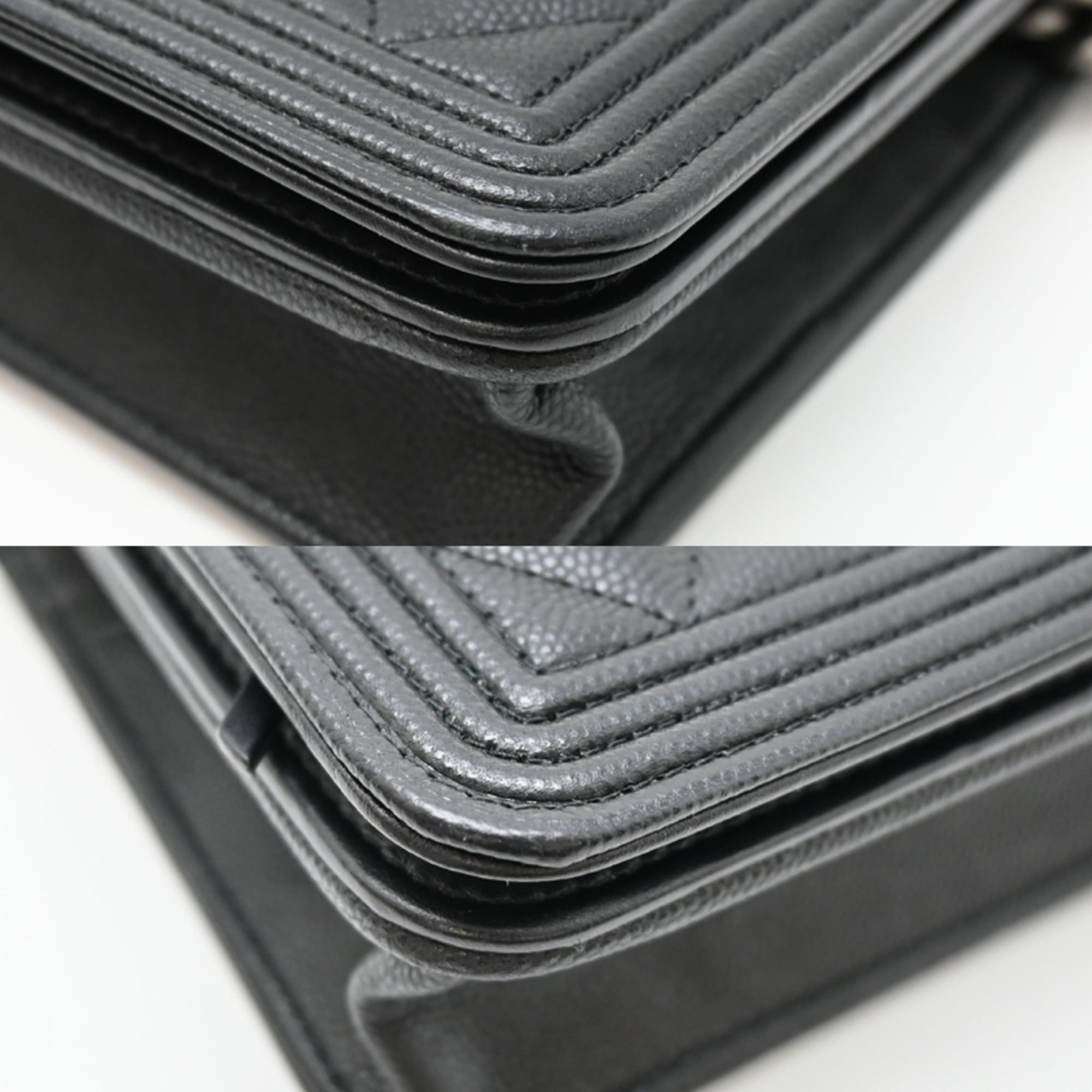 Chanel Chanel Boy Chain Wallet for Women, AP1117, Caviar Leather, Black Size ONE SIZE - 7 Thumbnail