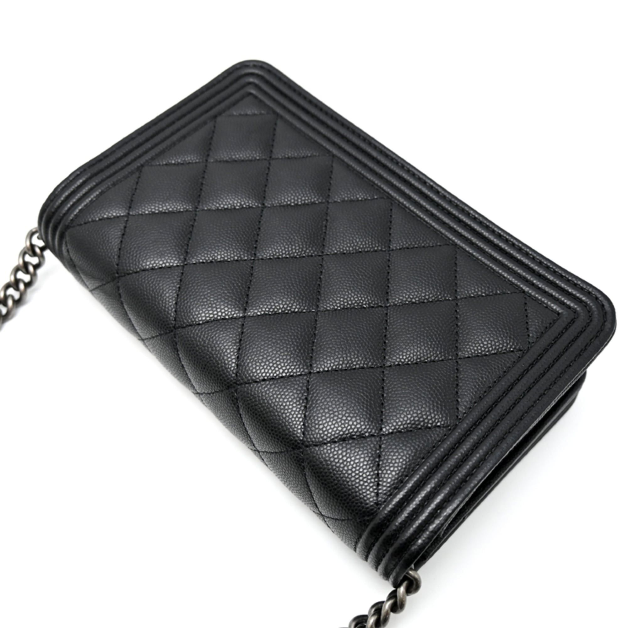 Chanel Chanel Boy Chain Wallet for Women, AP1117, Caviar Leather, Black Size ONE SIZE - 4 Thumbnail