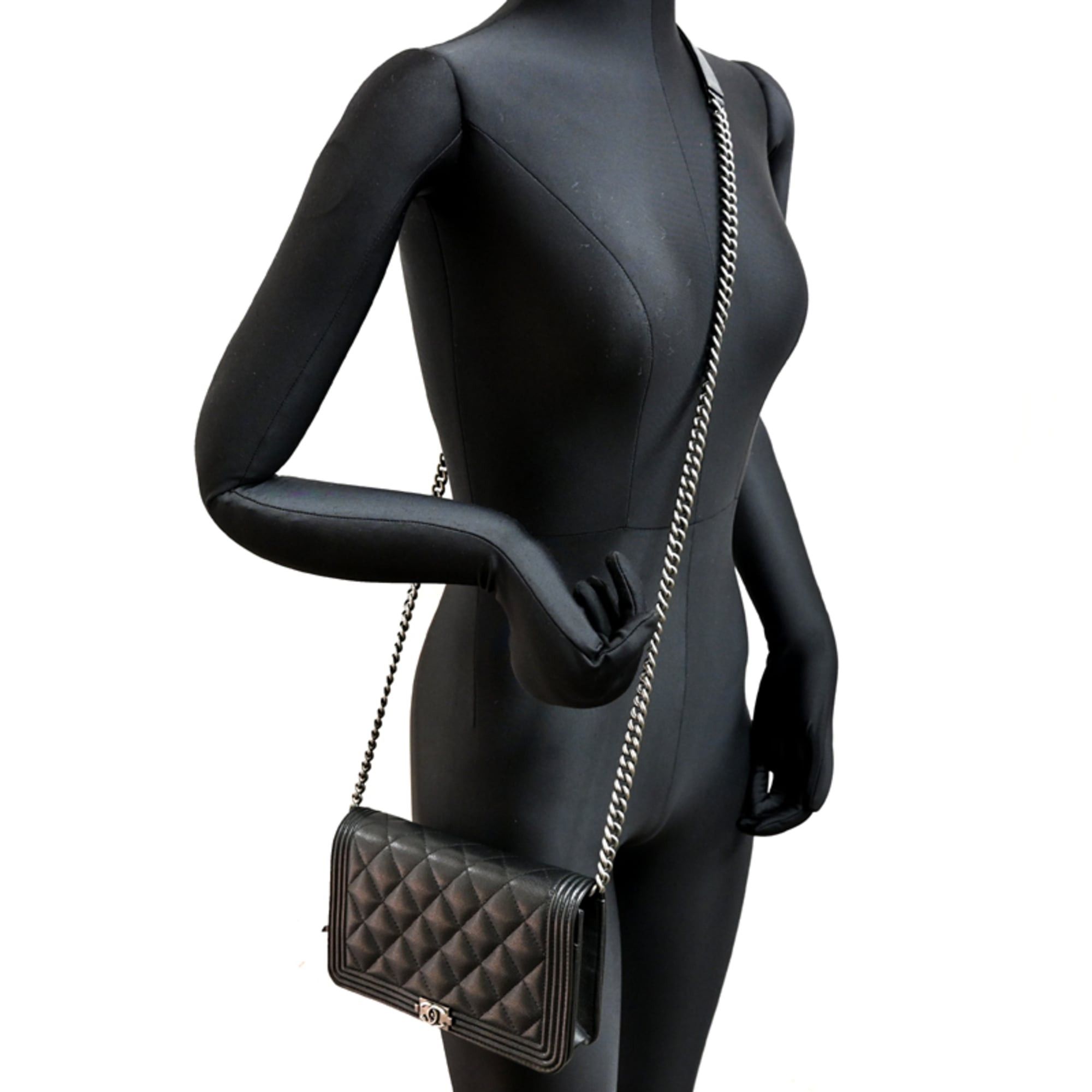 Chanel Chanel Boy Chain Wallet for Women, AP1117, Caviar Leather, Black Size ONE SIZE - 10 Thumbnail