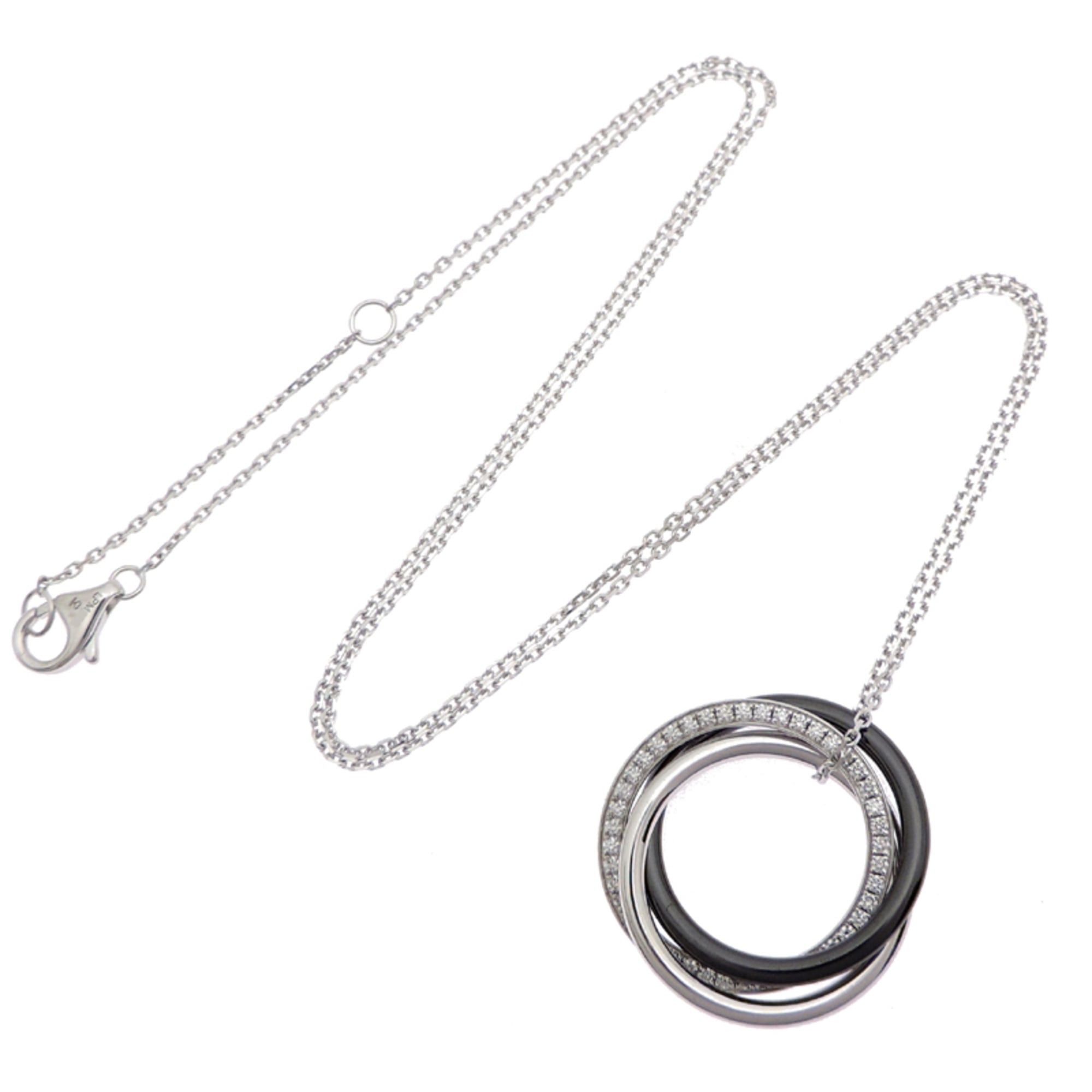 Cartier Cartier Trinity Diamond Necklace for Women and Men, B3045500, 750 White Gold, Black Tone Size ONE SIZE - 7 Thumbnail
