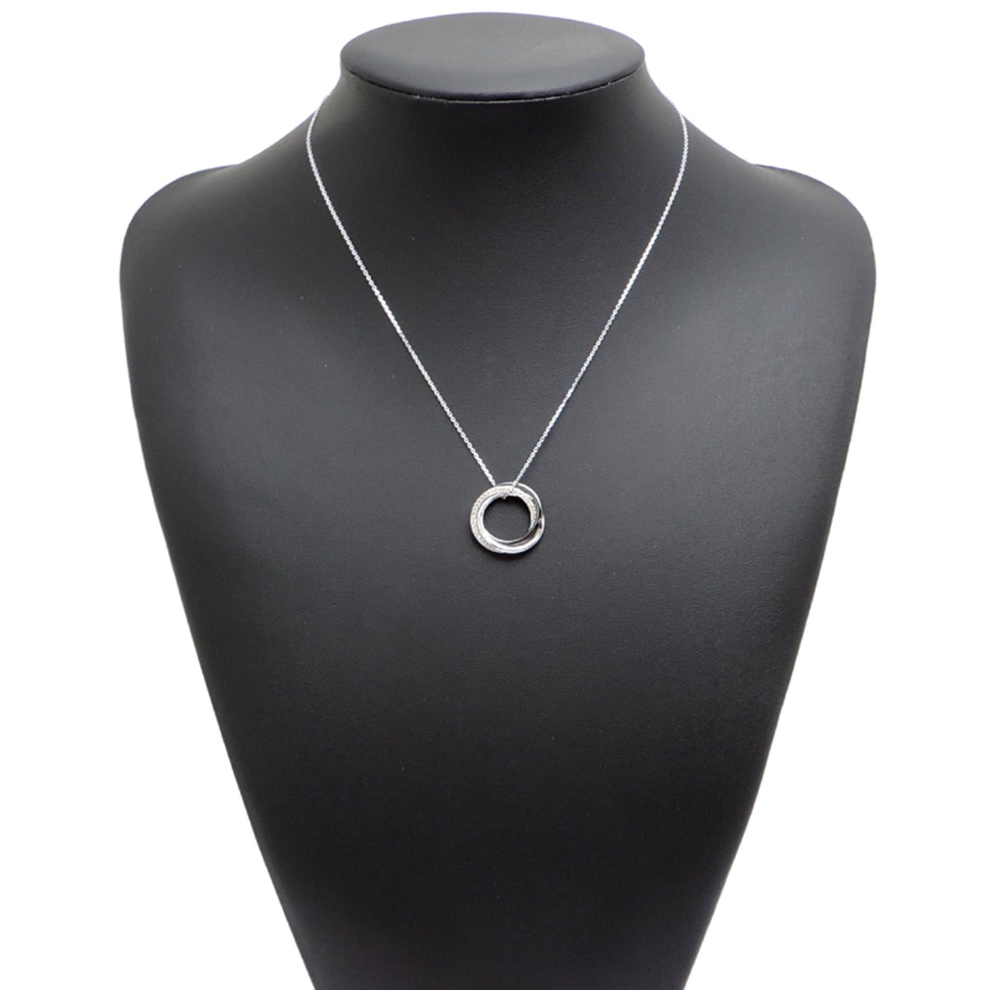 Cartier Cartier Trinity Diamond Necklace for Women and Men, B3045500, 750 White Gold, Black Tone Size ONE SIZE - 8 Thumbnail