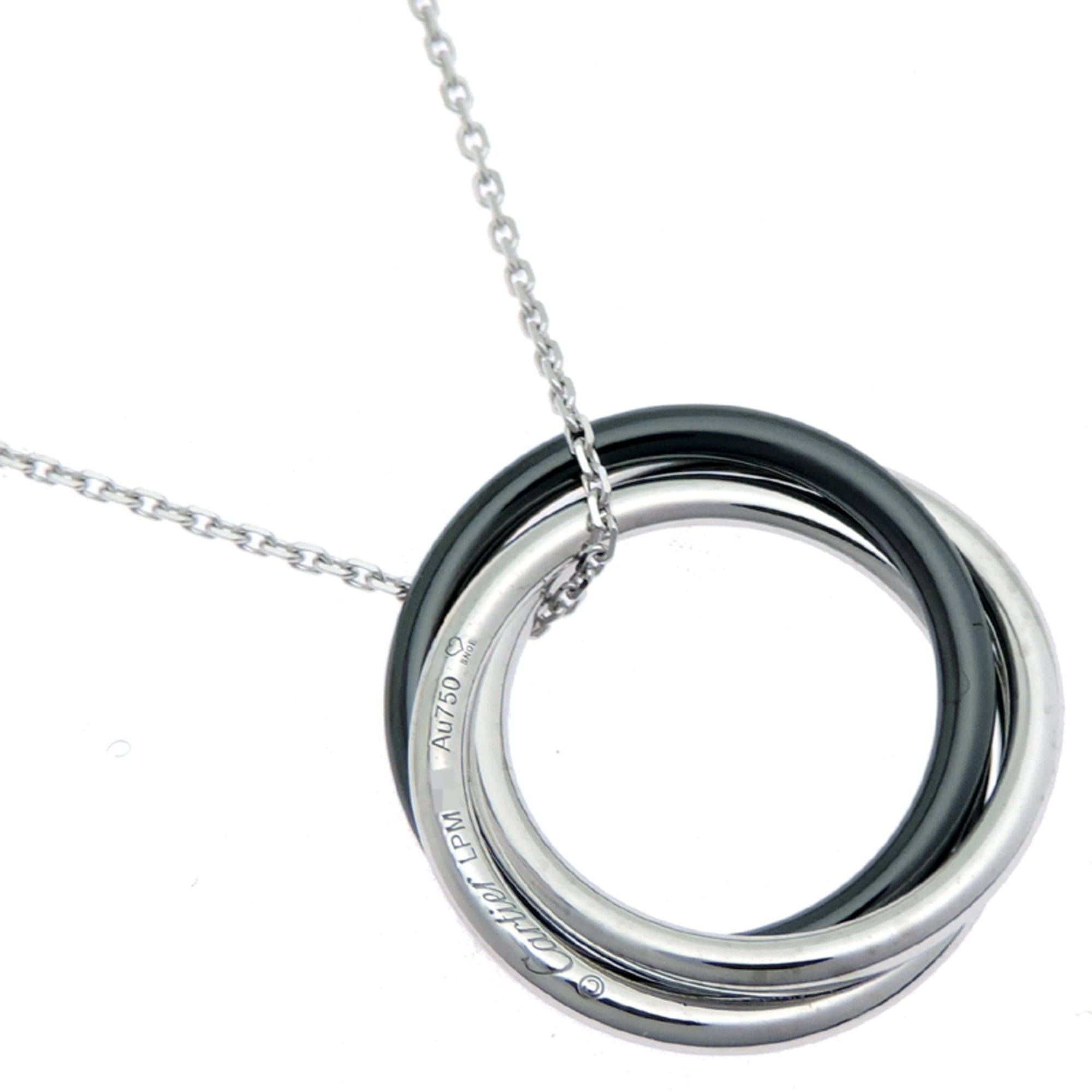Cartier Cartier Trinity Diamond Necklace for Women and Men, B3045500, 750 White Gold, Black Tone Size ONE SIZE - 3 Thumbnail