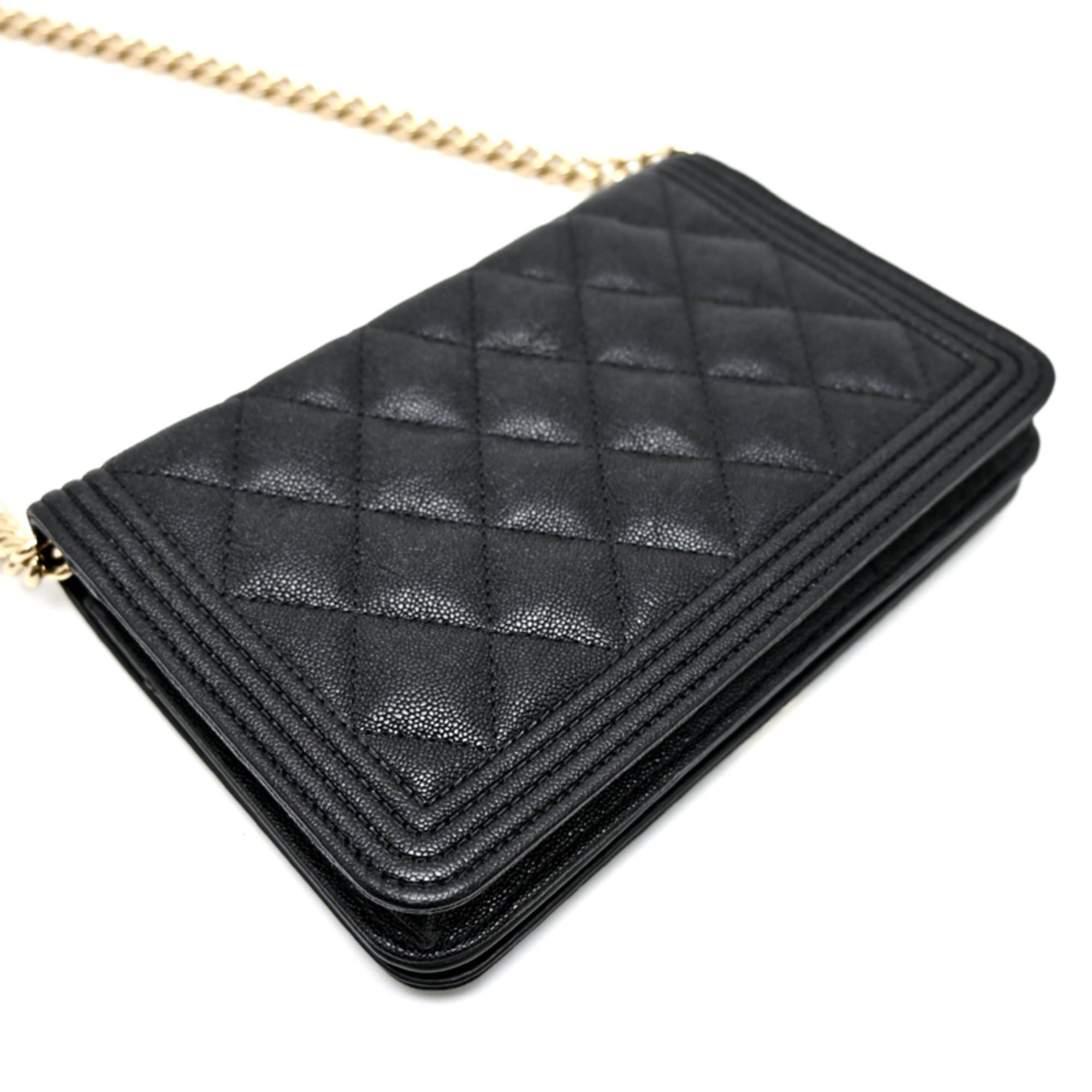 Chanel Chanel Boy Chain Wallet for Women, AP1117, Caviar Leather, Black Size ONE SIZE - 4 Thumbnail