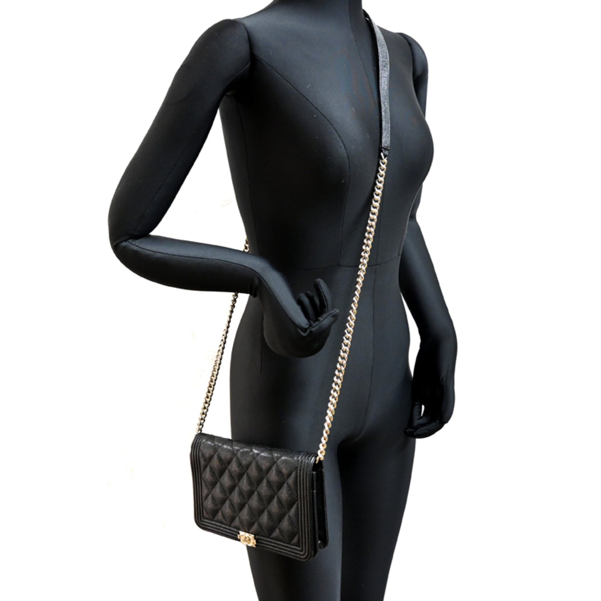 Chanel Chanel Boy Chain Wallet for Women, AP1117, Caviar Leather, Black Size ONE SIZE - 9 Thumbnail