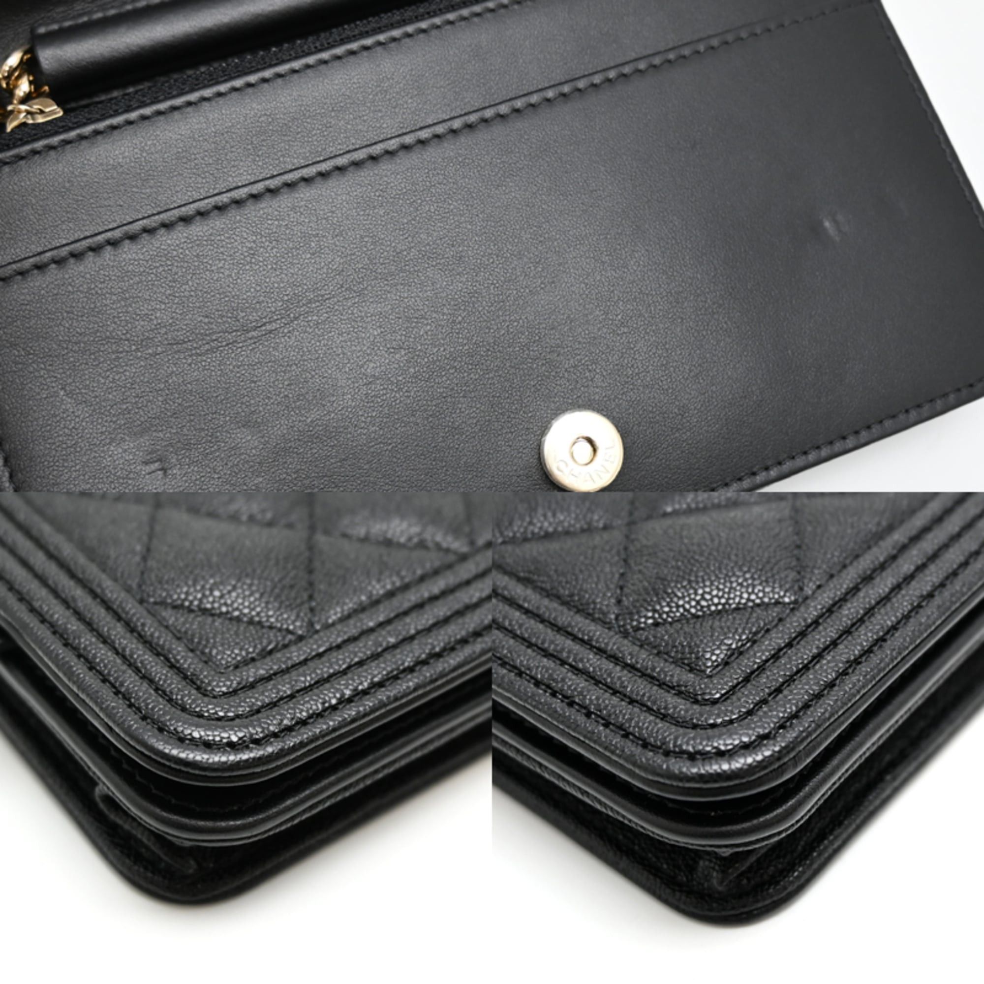 Chanel Chanel Boy Chain Wallet for Women, AP1117, Caviar Leather, Black Size ONE SIZE - 7 Thumbnail
