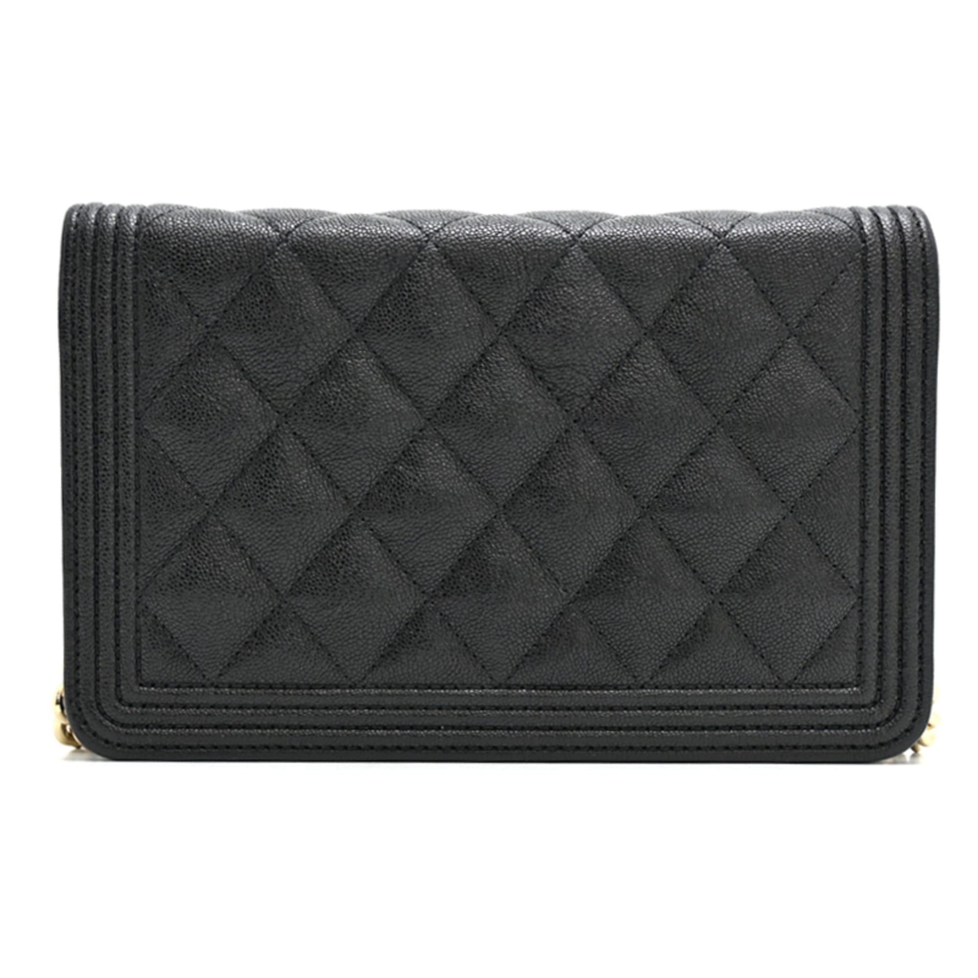 Chanel Chanel Boy Chain Wallet for Women, AP1117, Caviar Leather, Black Size ONE SIZE - 2 Thumbnail