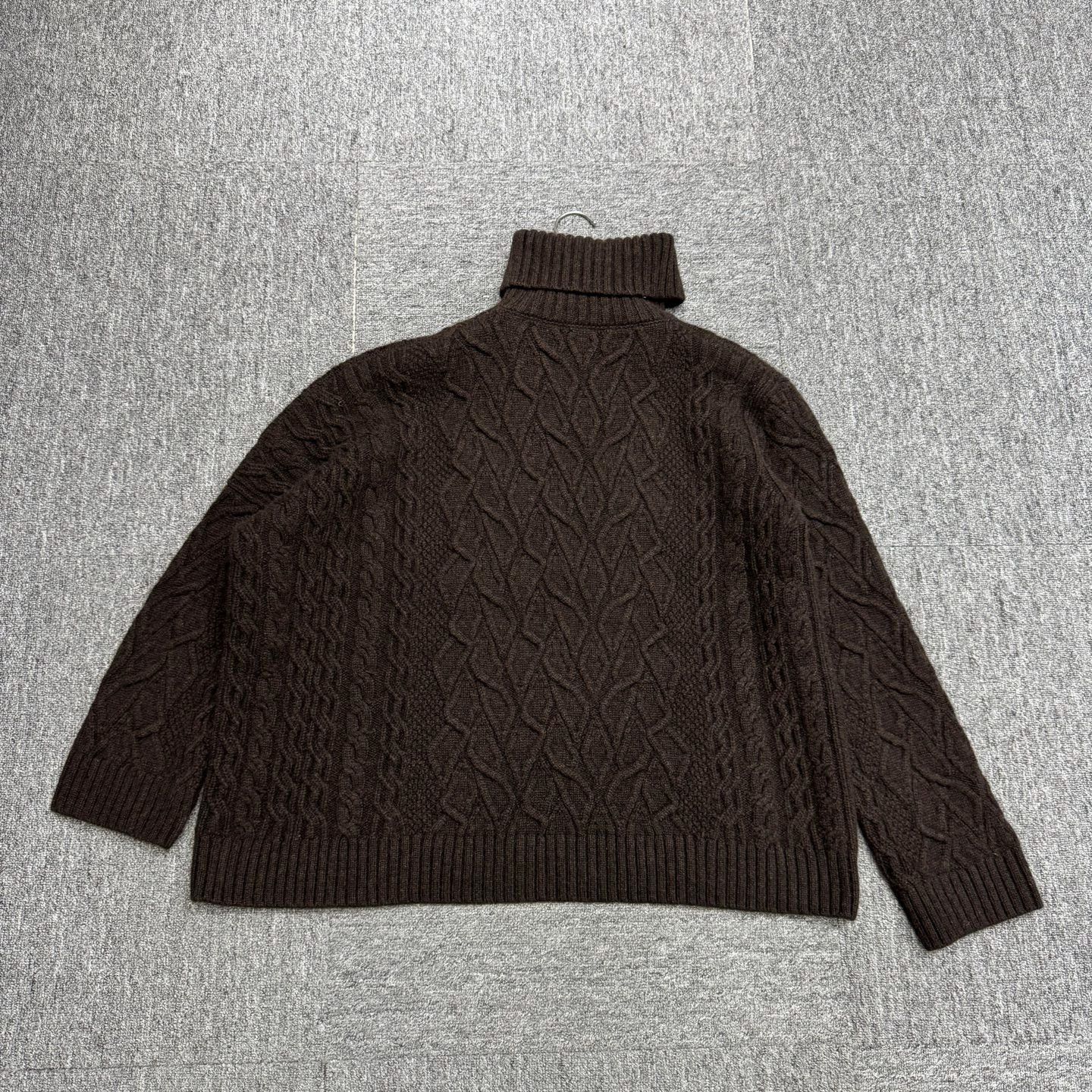 Loro Piana Brown Cable Knit Turtleneck Sweater Size US M / EU 48-50 / 2 - 5 Thumbnail