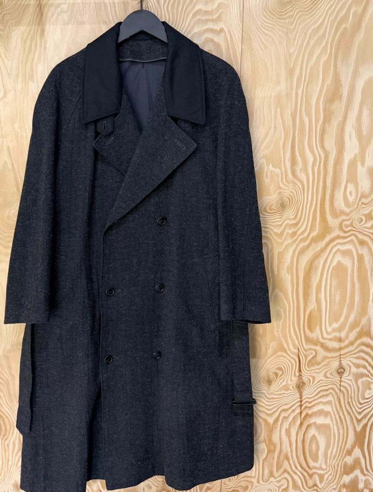 Yohji Yamamoto Black Belted Double-Breasted Long Coat - Size S Size US S / EU 44-46 / 1 - 2 Thumbnail