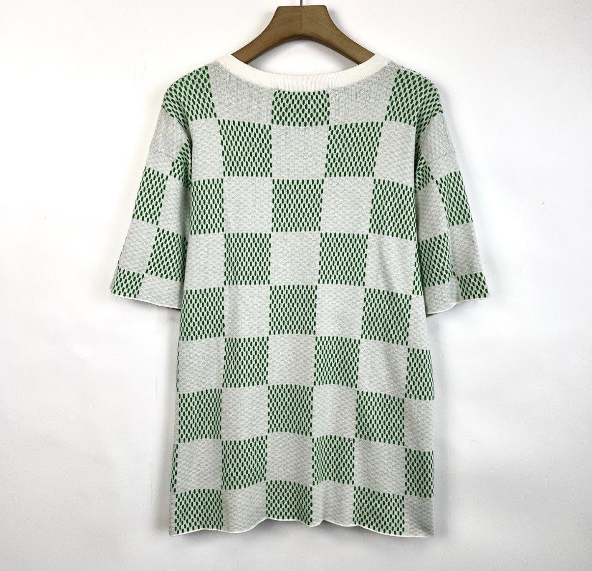 Louis Vuitton Green Checkered Short Sleeve Knit Top XL Size US XL / EU 56 / 4 - 2 Thumbnail