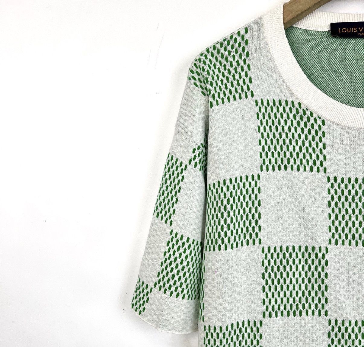 Louis Vuitton Green Checkered Short Sleeve Knit Top XL Size US XL / EU 56 / 4 - 5 Thumbnail