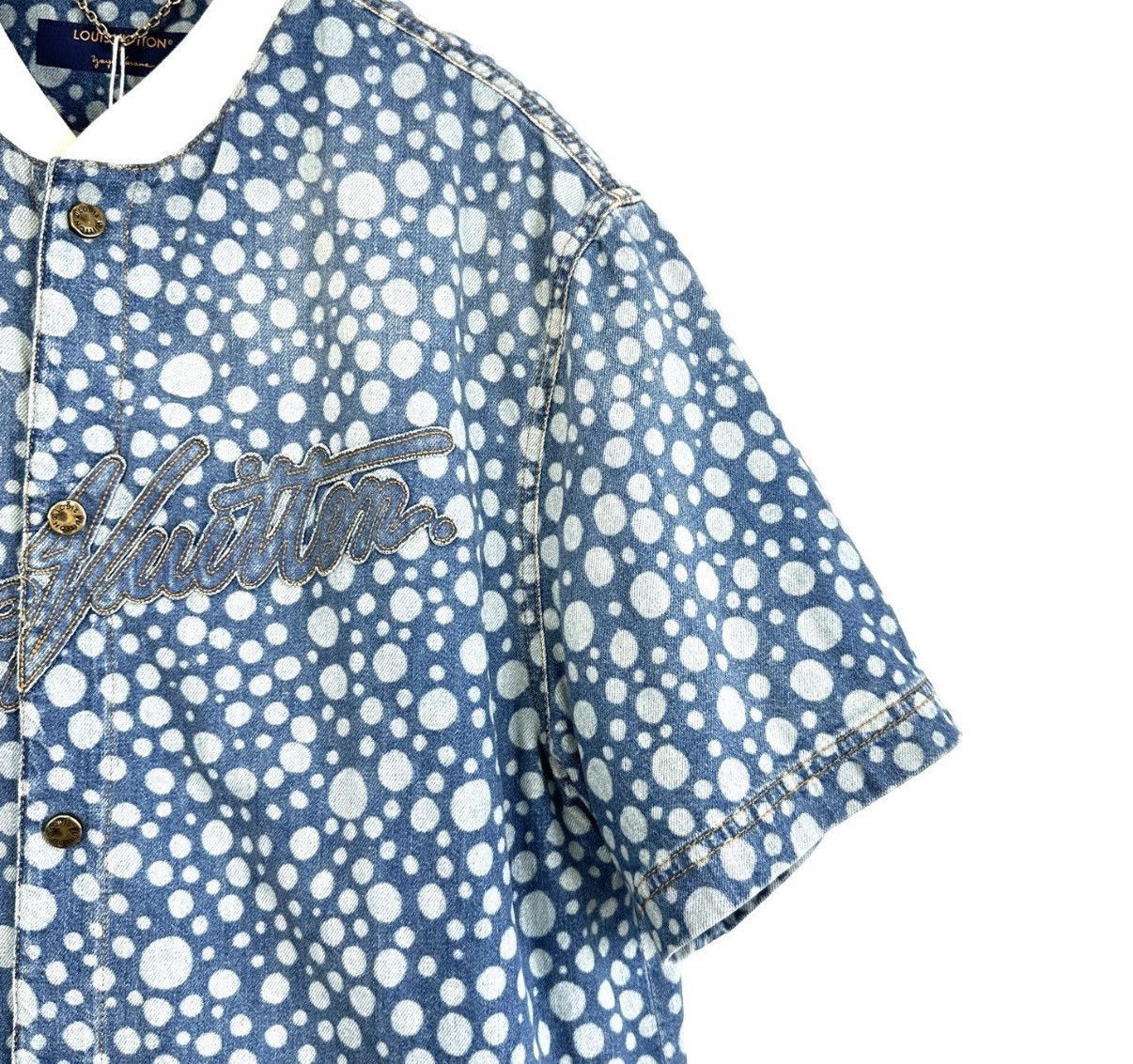 Louis Vuitton Blue Polka Dot Short Sleeve Button-Up Shirt L Size US L / EU 52-54 / 3 - 5 Thumbnail