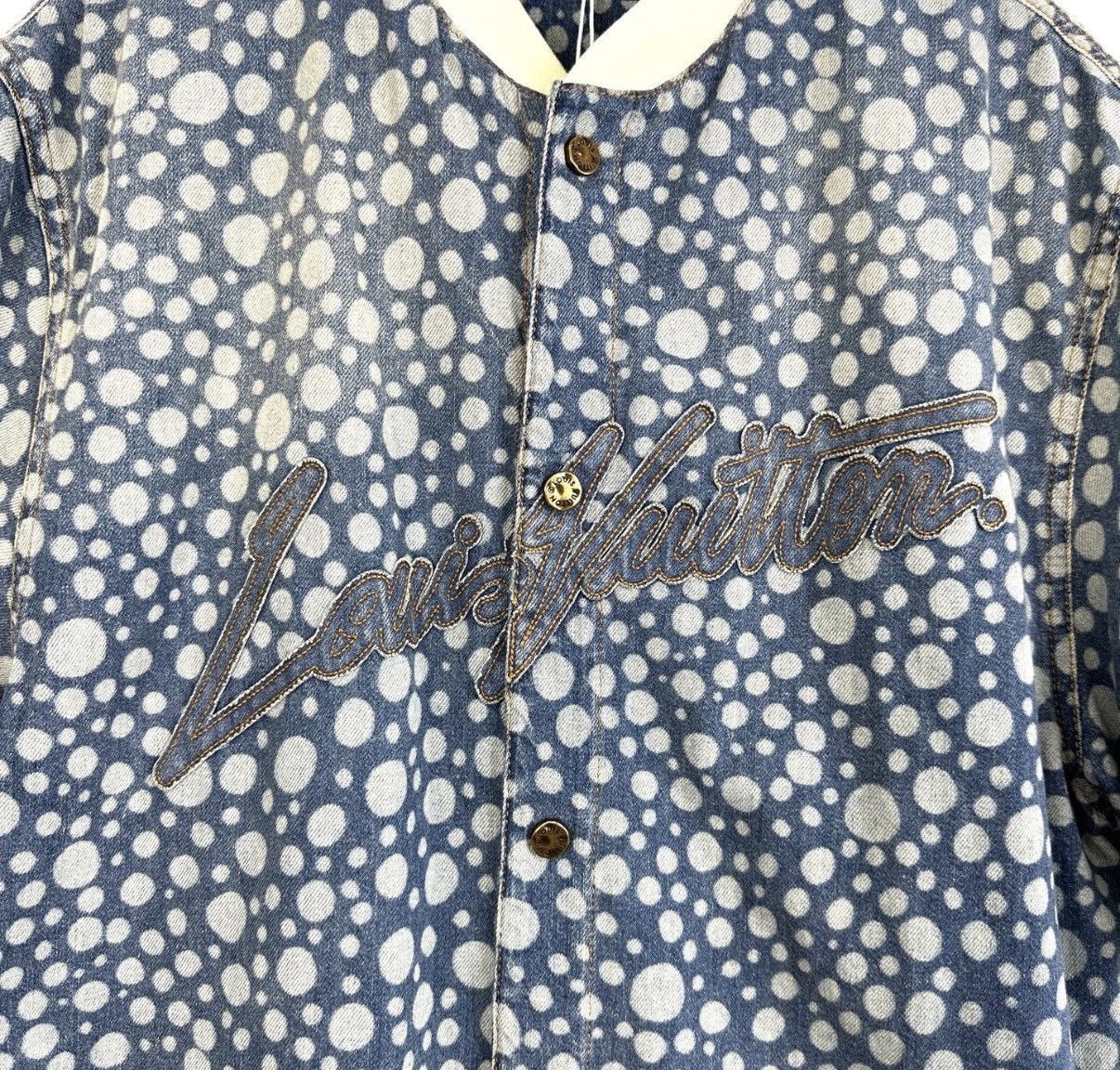 Louis Vuitton Blue Polka Dot Short Sleeve Button-Up Shirt L Size US L / EU 52-54 / 3 - 6 Thumbnail