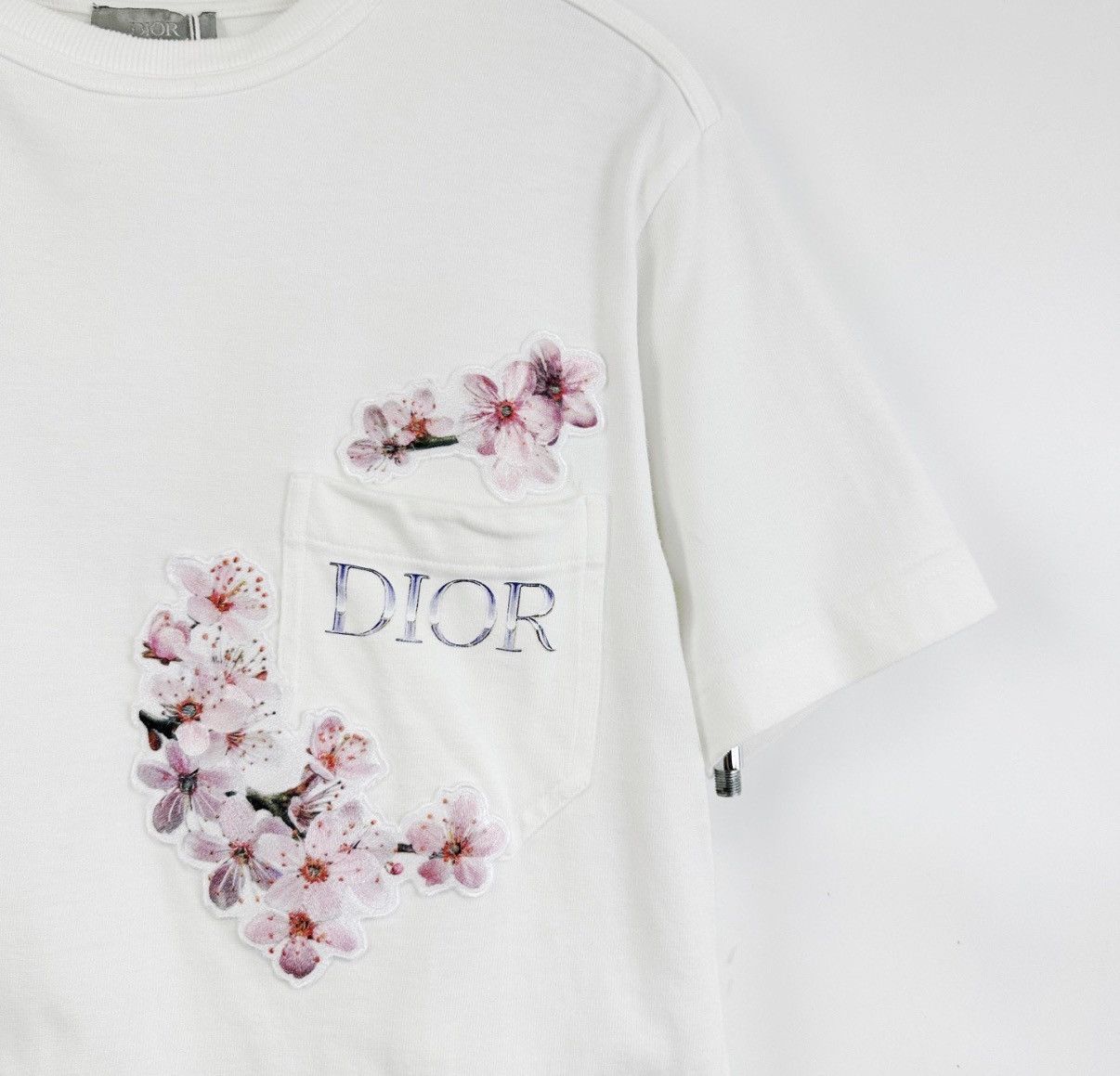 Dior White Short Sleeve Floral Pocket T-Shirt Size US XXS / EU 40 - 4 Thumbnail