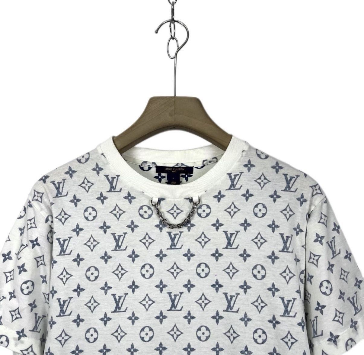 Louis Vuitton White Short Sleeve Patterned T-Shirt Size US L / EU 52-54 / 3 - 3 Thumbnail