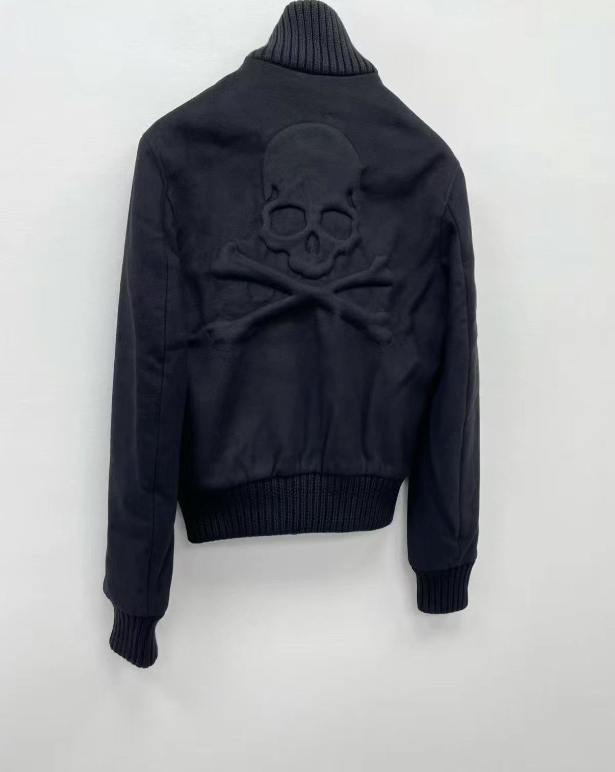 Philipp Plein Black Zip-Front Bomber Jacket with Emblem Size US L / EU 52-54 / 3 - 6 Thumbnail