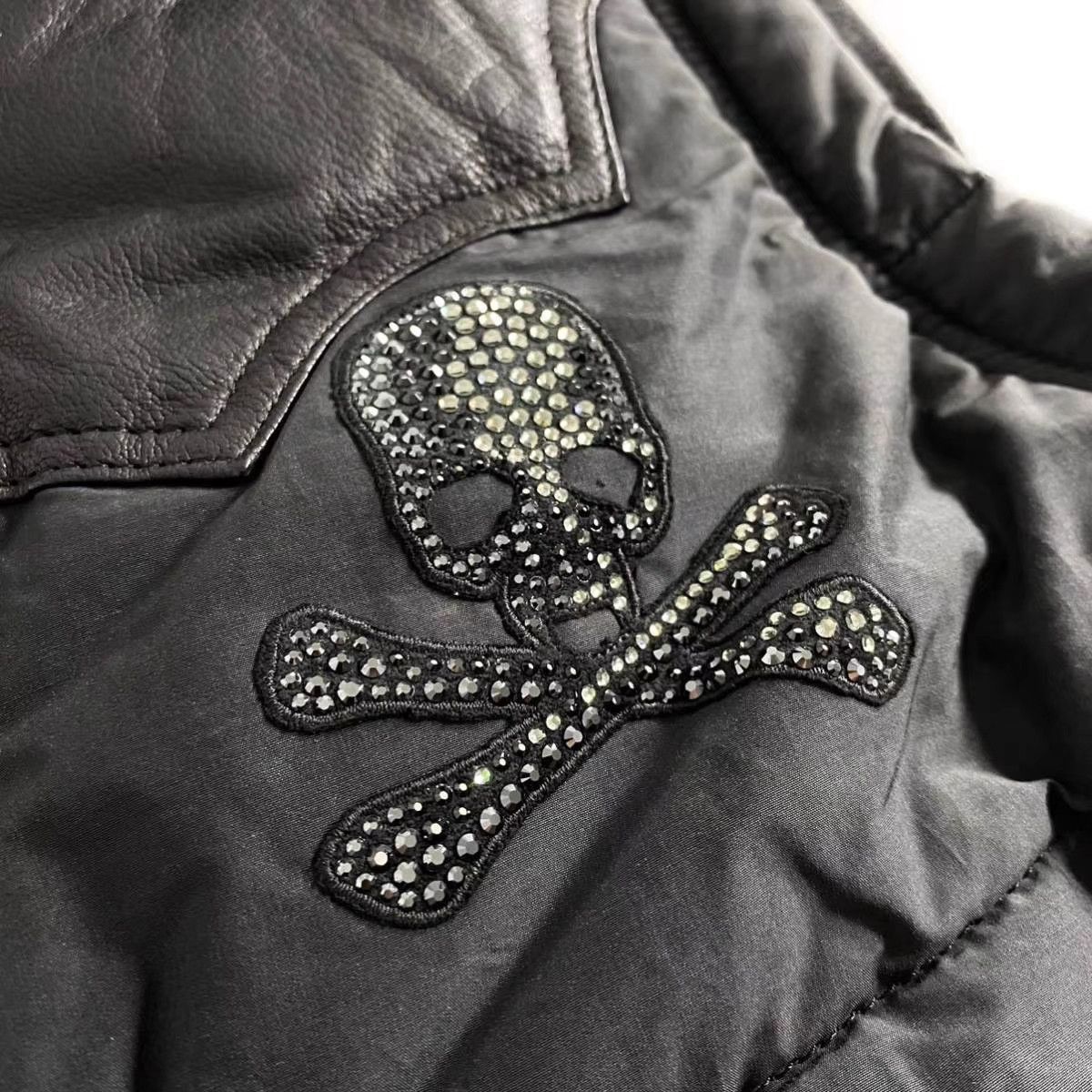Roen Black Quilted Vest w/Faux Fur Collar & Skull Design Size US M / EU 48-50 / 2 - 6 Thumbnail