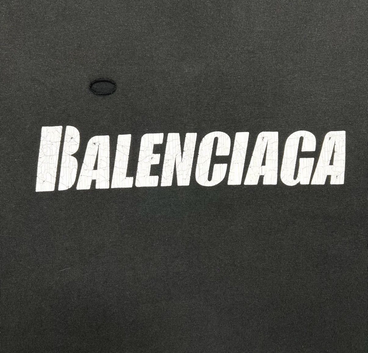 Balenciaga Black Distressed Short Sleeve T-Shirt XL Size US XL / EU 56 / 4 - 4 Thumbnail