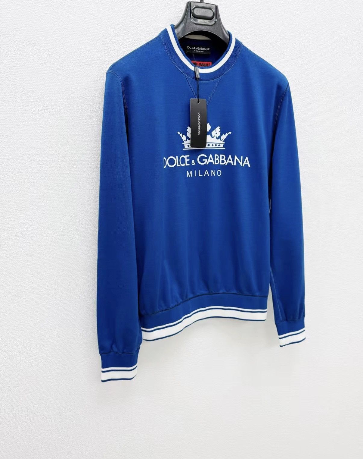 Dolce & Gabbana Blue Crew Neck Long Sleeve Sweatshirt Size US S / EU 44-46 / 1 - 2 Thumbnail