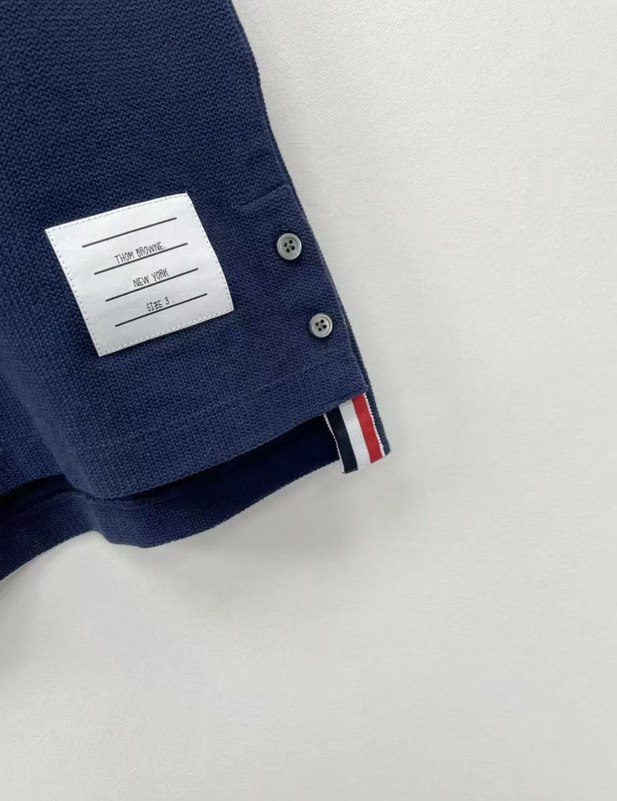 Thom Browne Blue Short-Sleeve Shirt with Stripe Accents Size US L / EU 52-54 / 3 - 3 Thumbnail