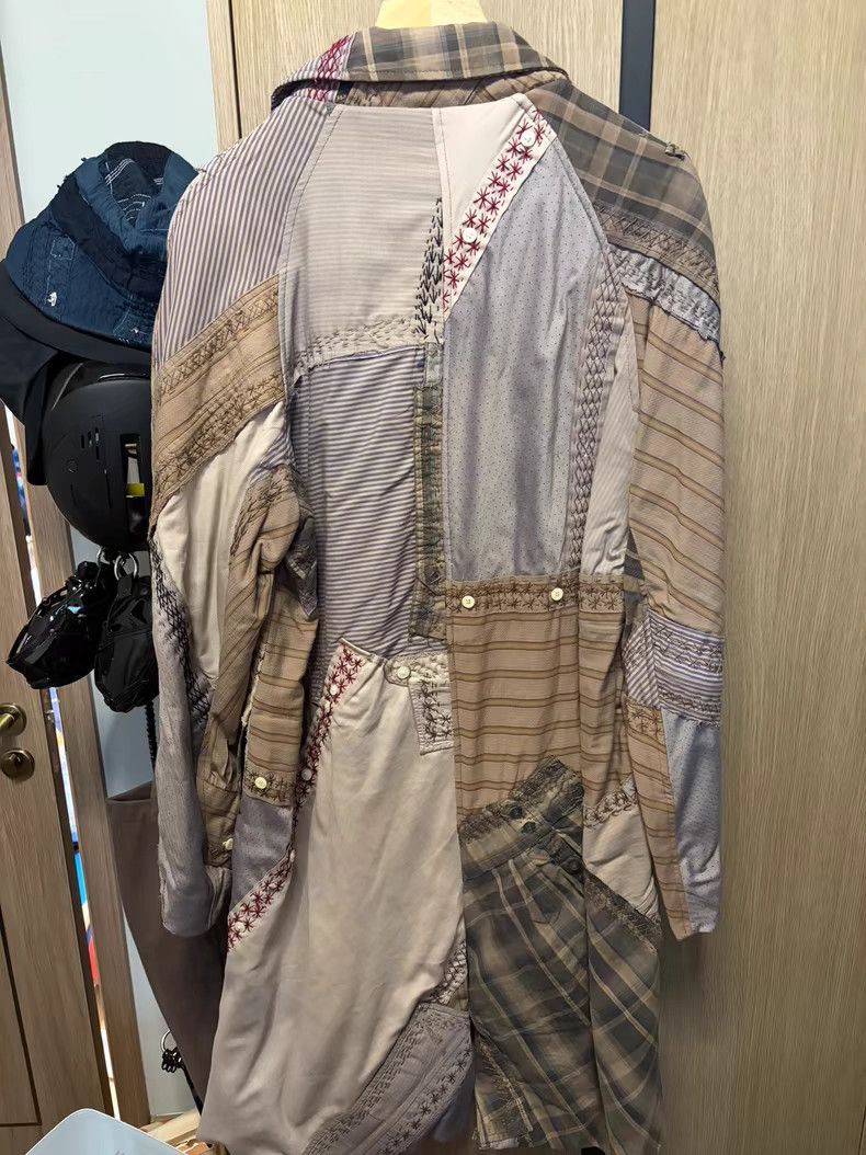 By Walid Beige Patchwork Button-Up Shirt - Size L Size US L / EU 52-54 / 3 - 2 Thumbnail