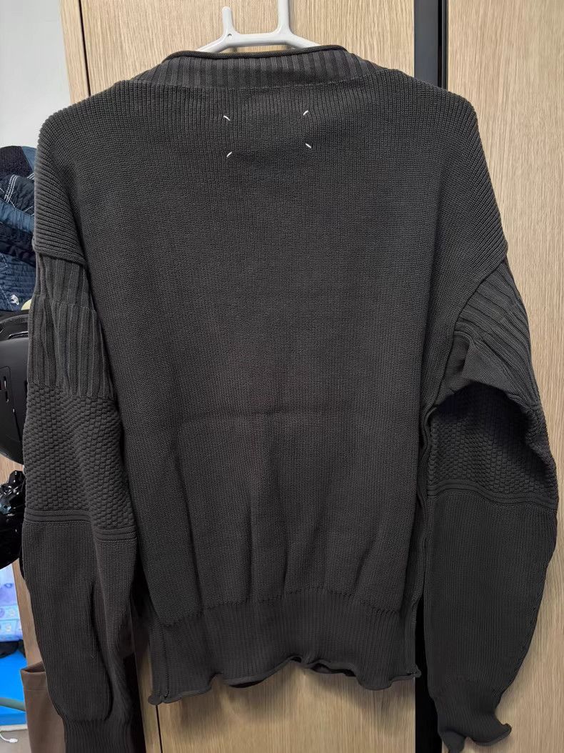 Maison Margiela Black Knit Sweater with Textured Sleeves Size L Size US L / EU 52-54 / 3 - 2 Thumbnail