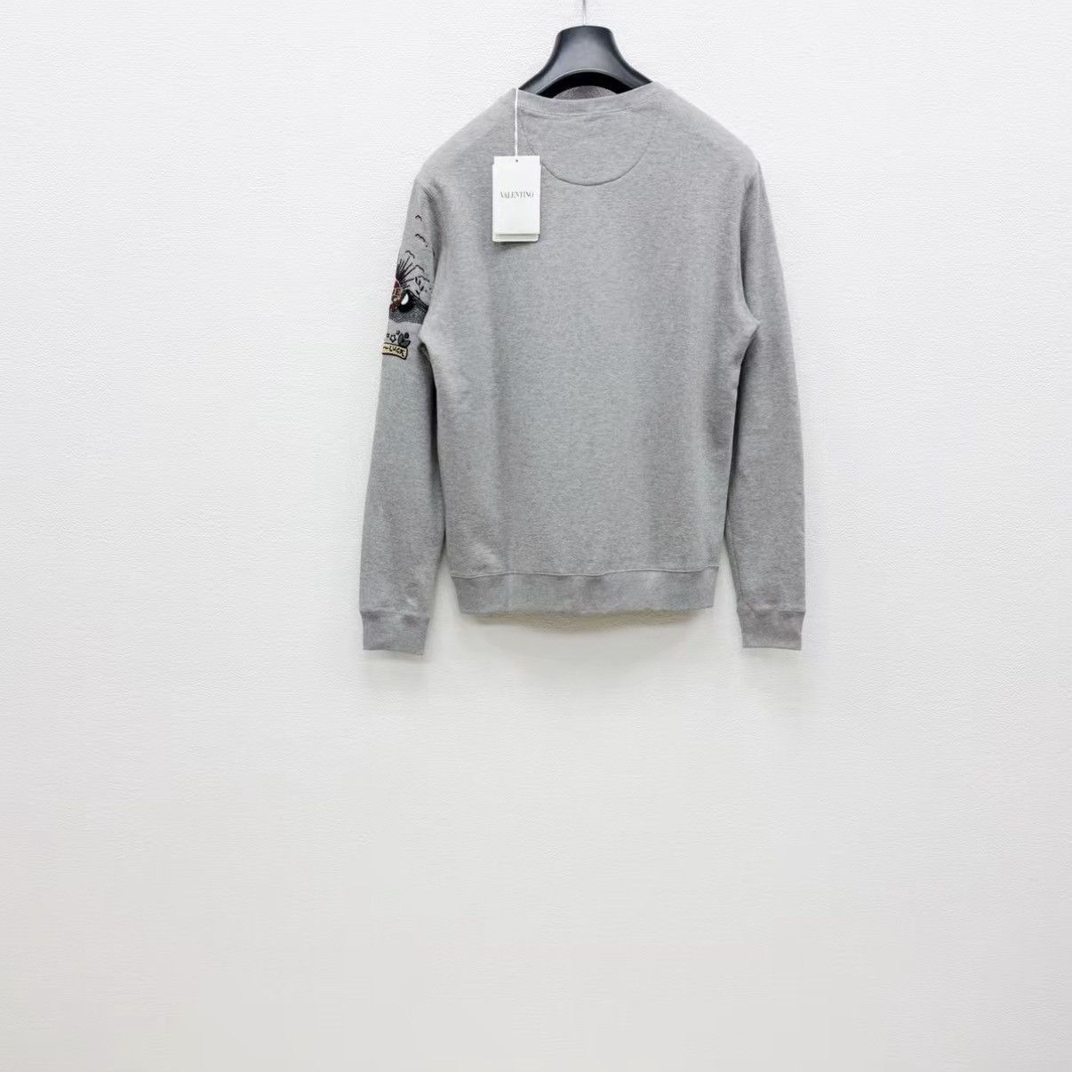 Valentino Gray Crew Neck Sweatshirt with Embroidered Design Size US S / EU 44-46 / 1 - 5 Thumbnail