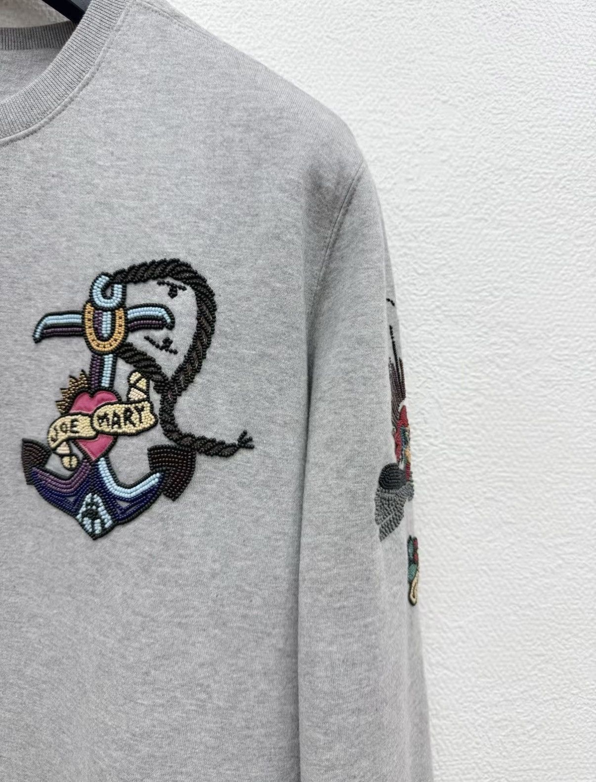 Valentino Gray Crew Neck Sweatshirt with Embroidered Design Size US S / EU 44-46 / 1 - 3 Thumbnail