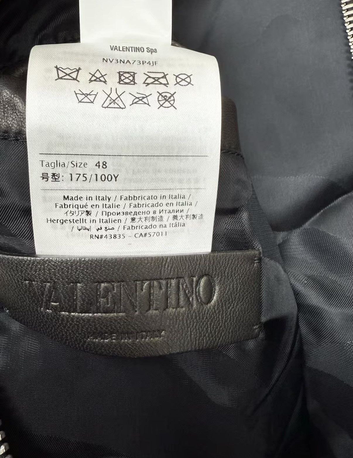 Valentino Black Leather Jacket with Embroidered Candle Designs Size US M / EU 48-50 / 2 - 8 Thumbnail